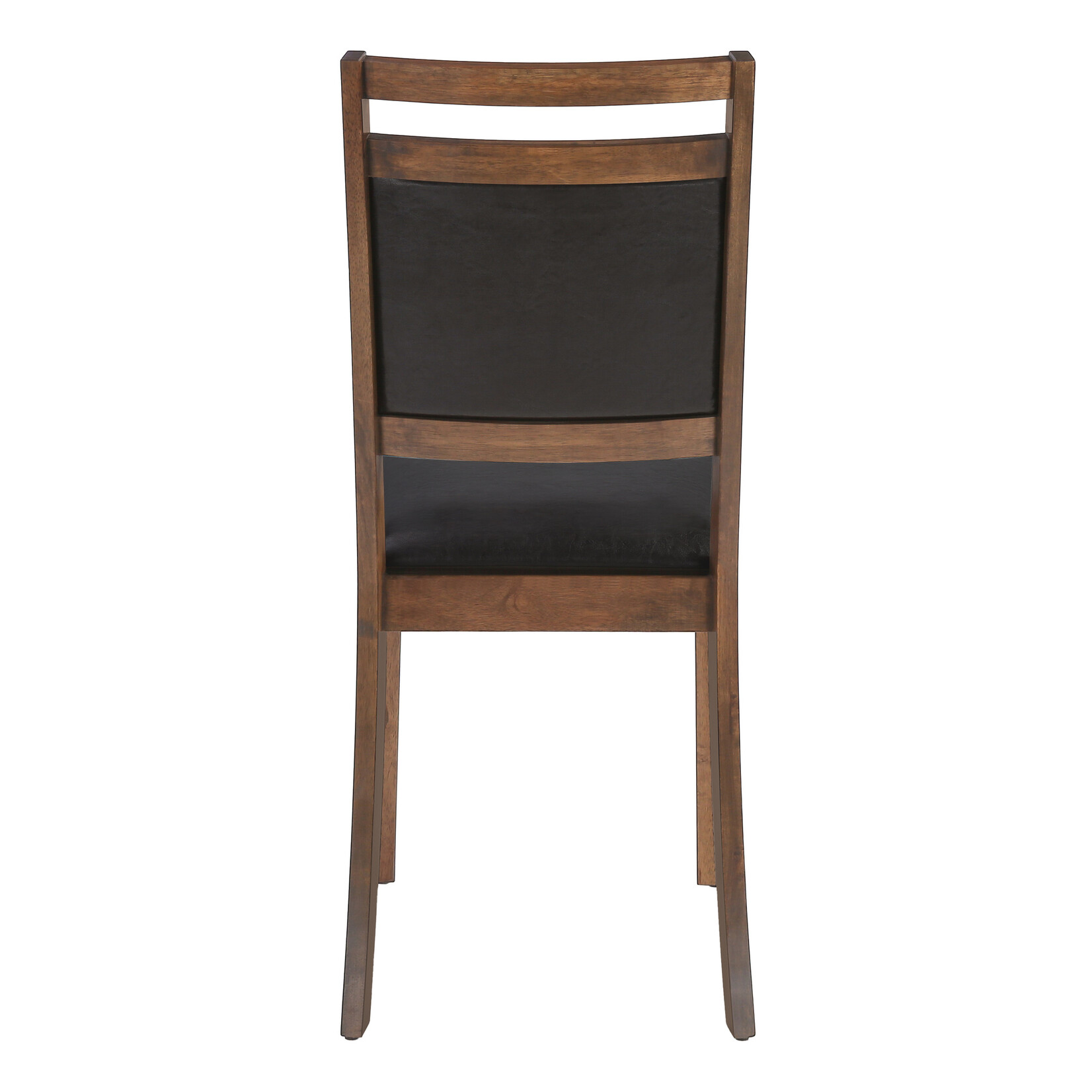DINING CHAIR - 2PCS / 40"H BROWN WALNUT / DARK BROWN PU