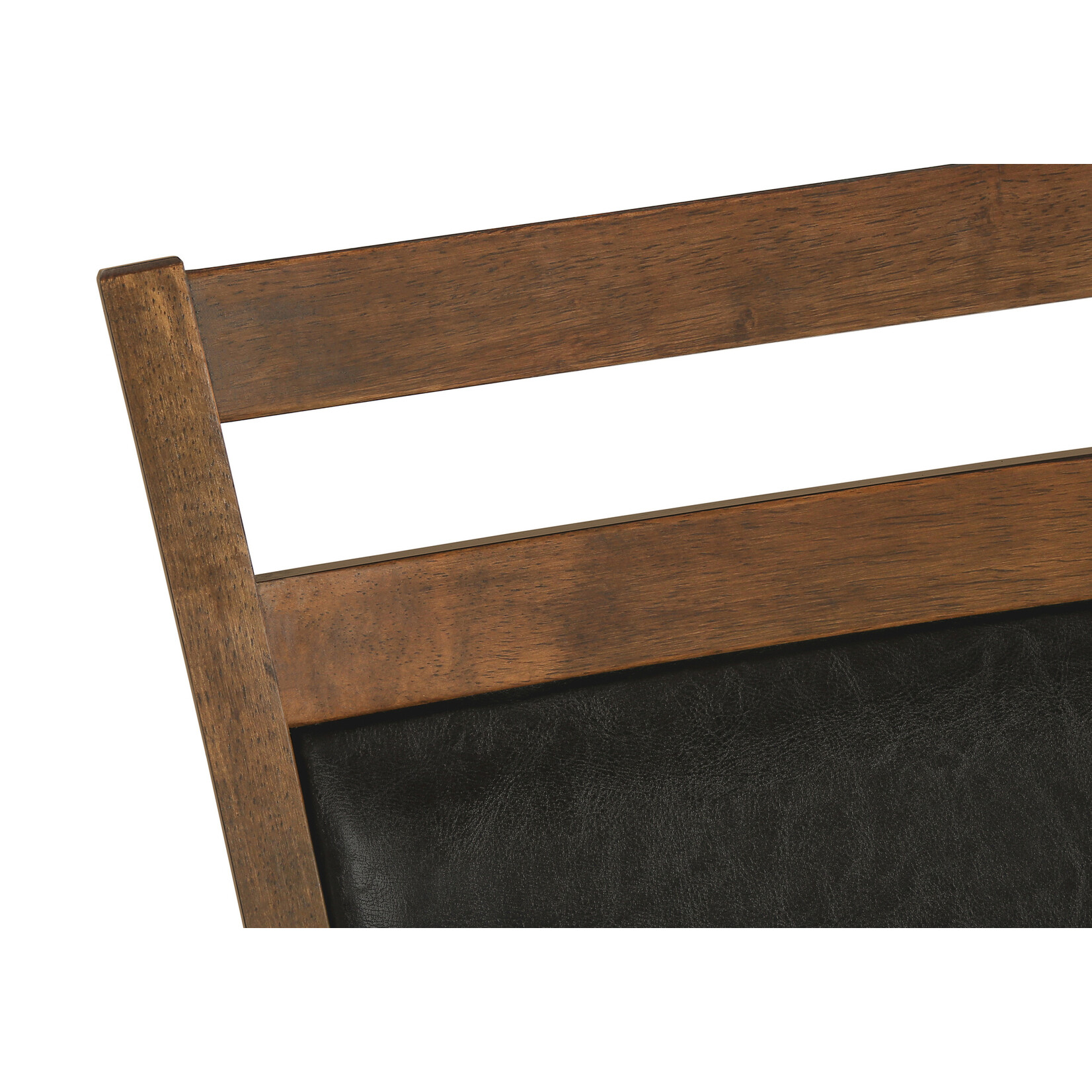 DINING CHAIR - 2PCS / 40"H BROWN WALNUT / DARK BROWN PU