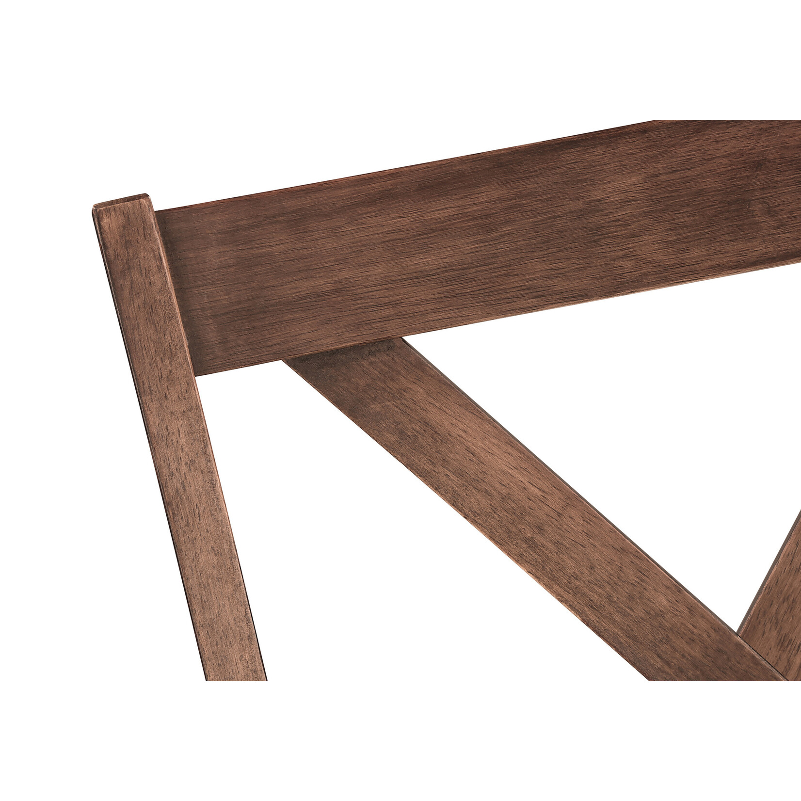 DINING CHAIR - 2PCS / 40"H BROWN WALNUT / BEIGE FABRIC