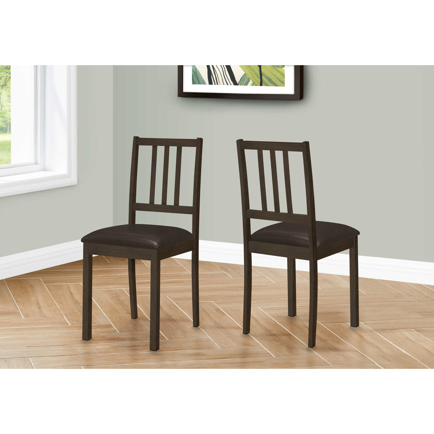 CHAISE - 2PCS - 36"H / ESPRESSO / SIEGE BRUN FONCE