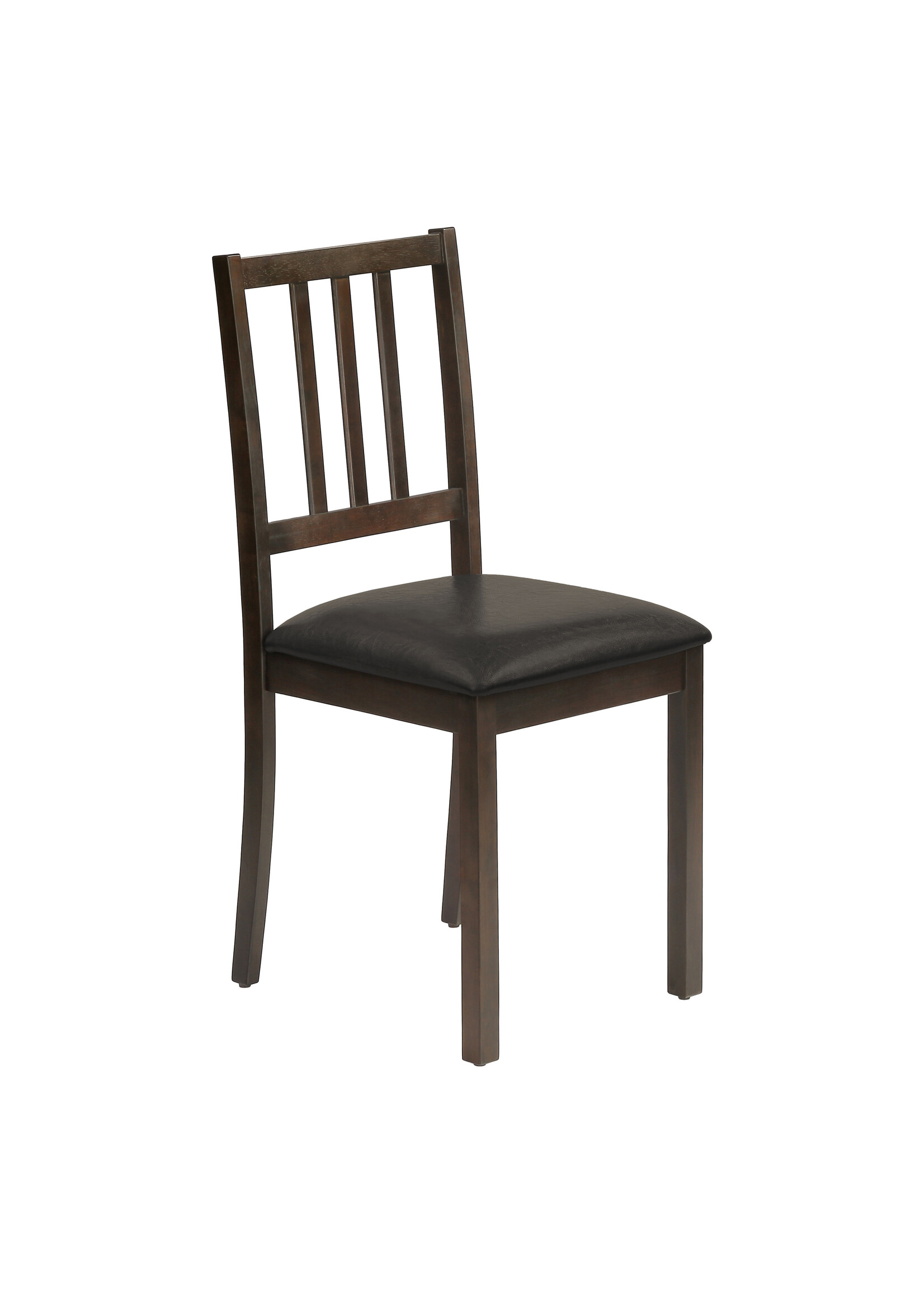 DINING CHAIR - 2PCS / 36"H ESPRESSO / DARK BROWN PU SEAT