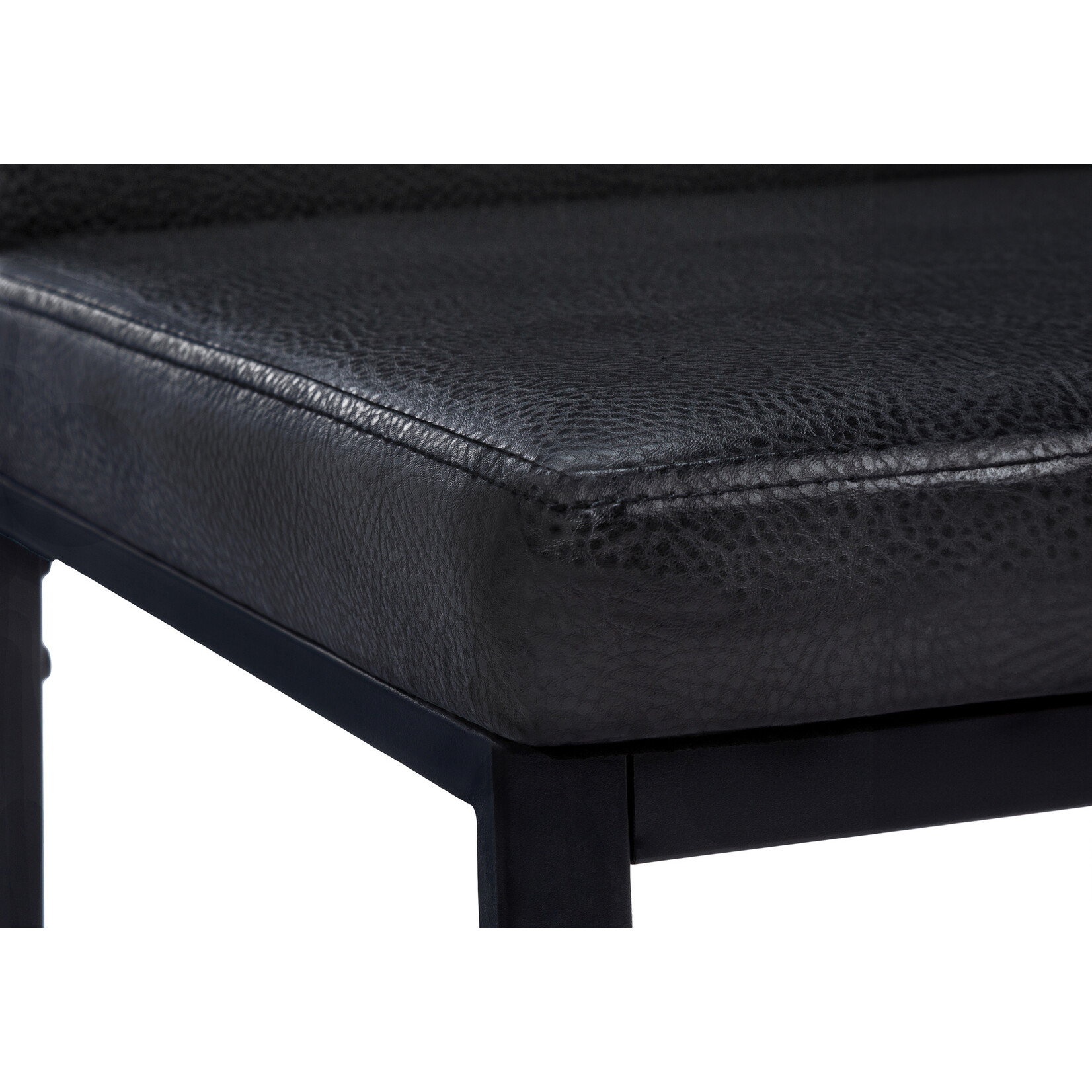CHAISE - 2PCS / 38"H / SIMILI-CUIR NOIR / ARGENT NOIR