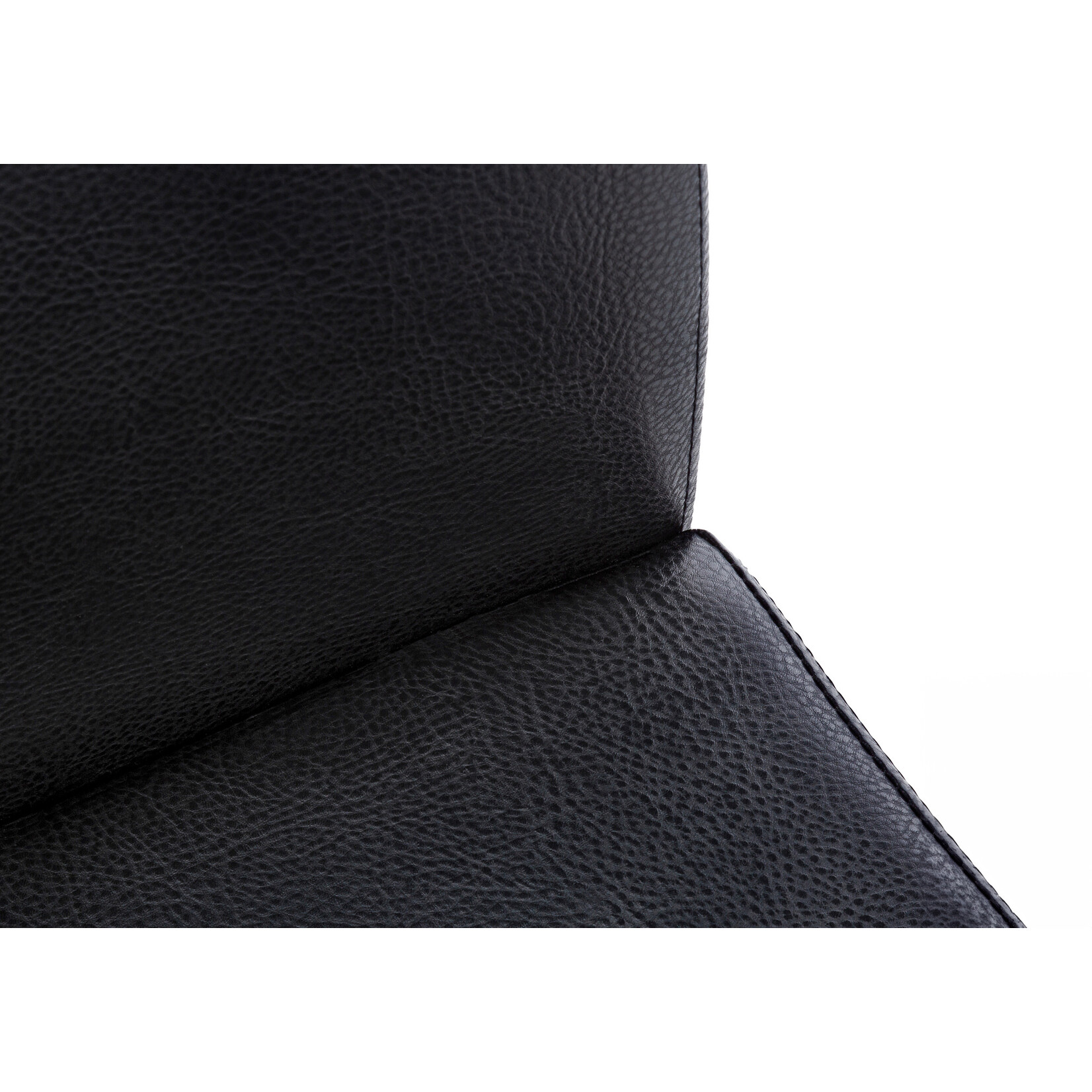 CHAISE - 2PCS / 38"H / SIMILI-CUIR NOIR / ARGENT NOIR