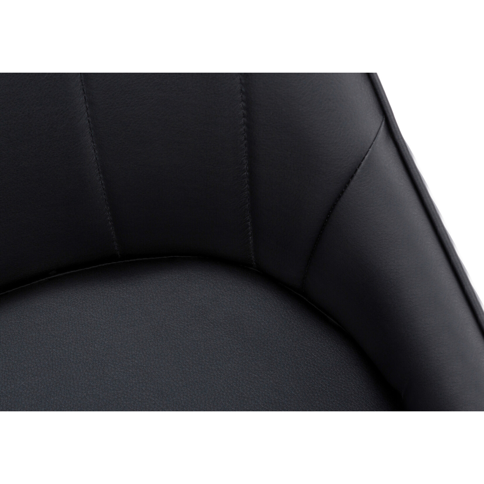 CHAISE - 2PCS / 33"H / SIMILI-CUIR NOIR / CHROME