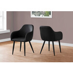 CHAISE - 2PCS / 33"H / SIMILI-CUIR NOIR / METAL NOIR