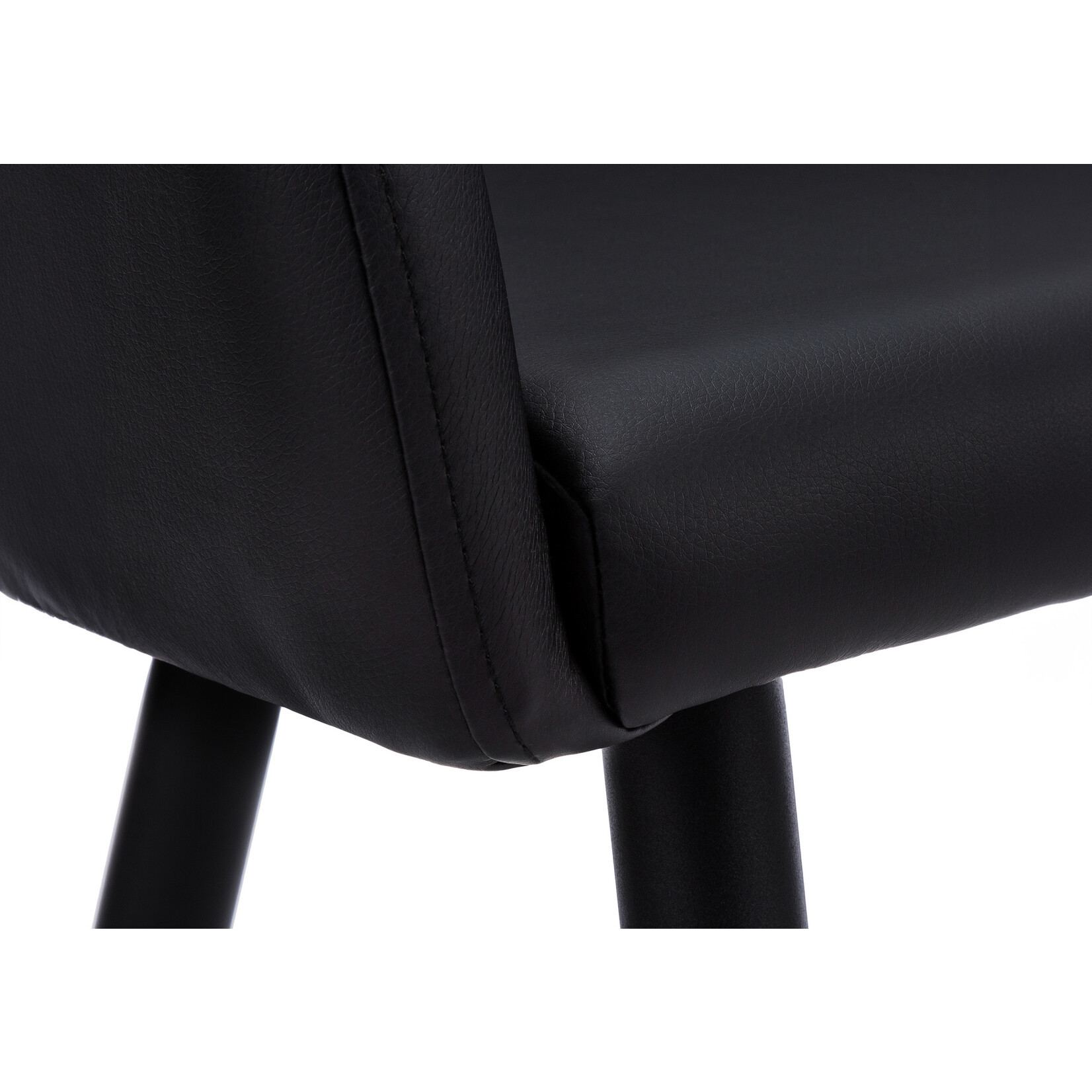 CHAISE - 2PCS / 33"H / SIMILI-CUIR NOIR / METAL NOIR