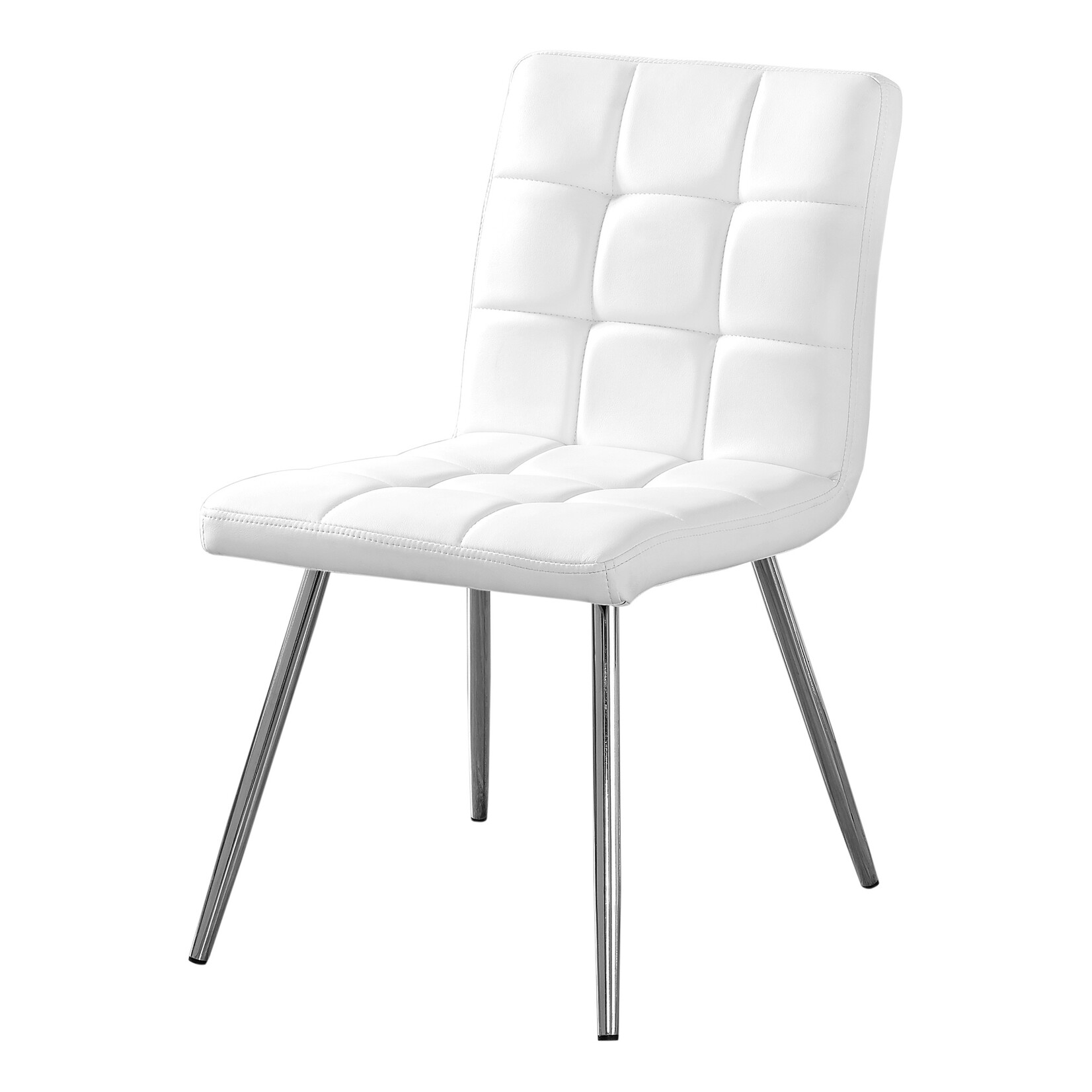 CHAISE - 2PCS / 32"H / SIMILI-CUIR BLANC / METAL CHROME