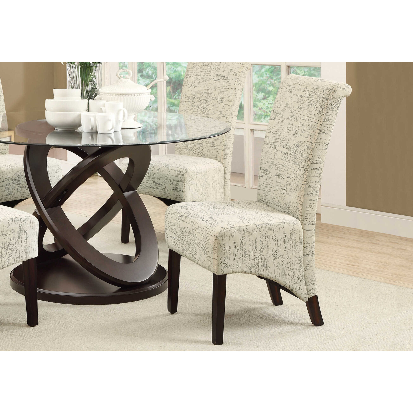 DINING CHAIR - 2PCS / 40"H / VINTAGE FRENCH FABRIC