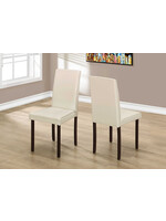 DINING CHAIR - 2PCS / 36"H IVORY LEATHER-LOOK