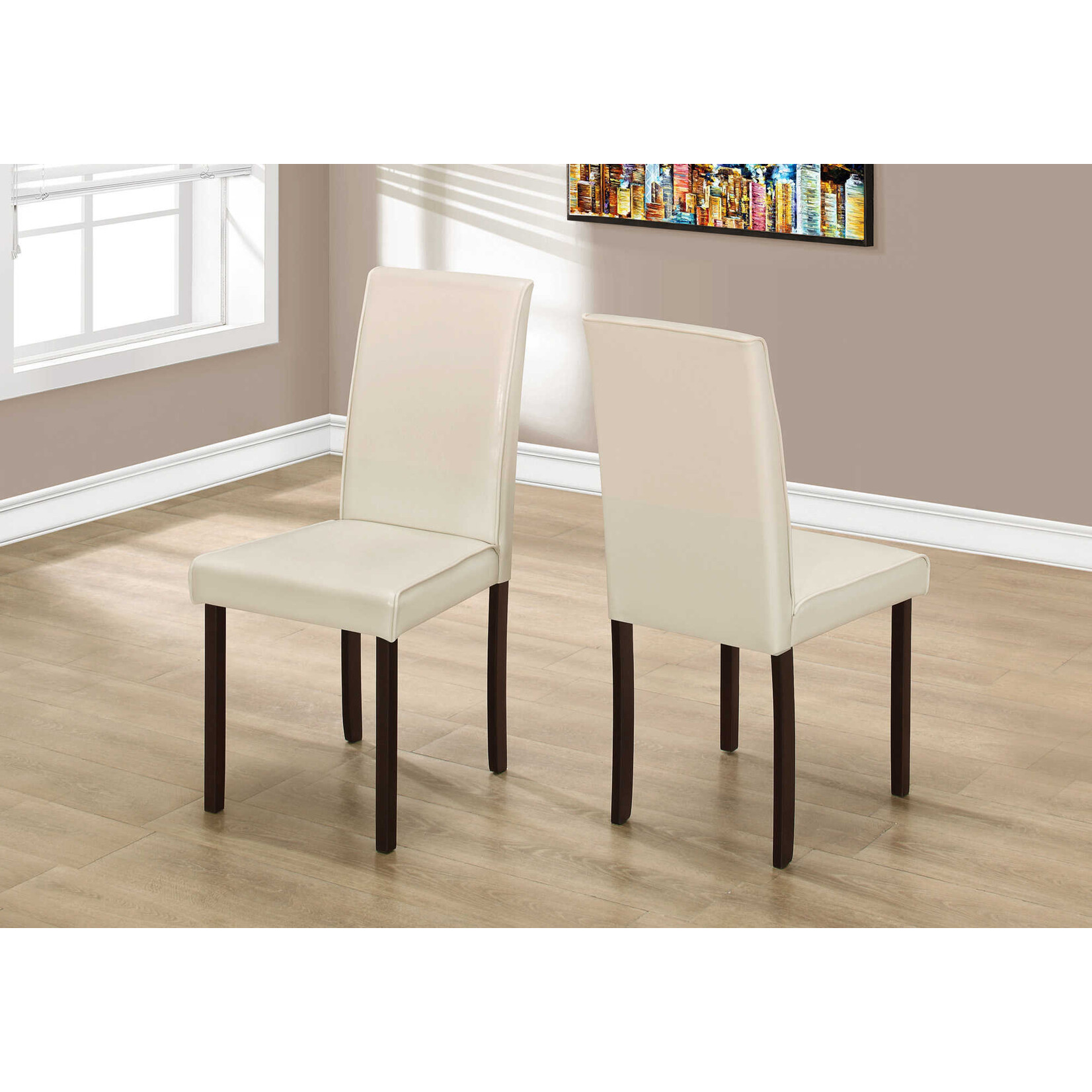 CHAISE - 2PCS / 36"H SIMILI-CUIR IVOIRE