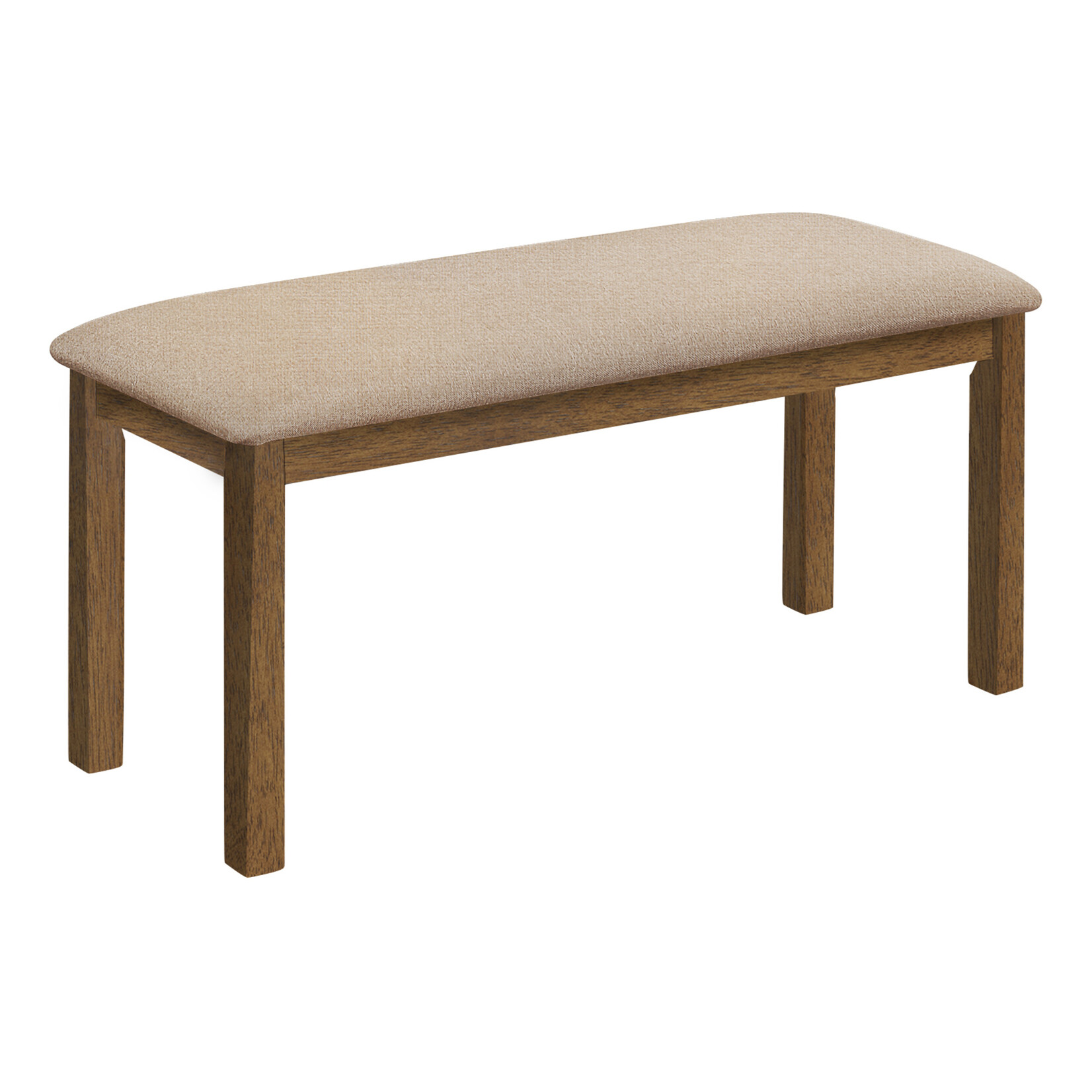 BENCH - 48"L / BROWN WALNUT / BEIGE FABRIC