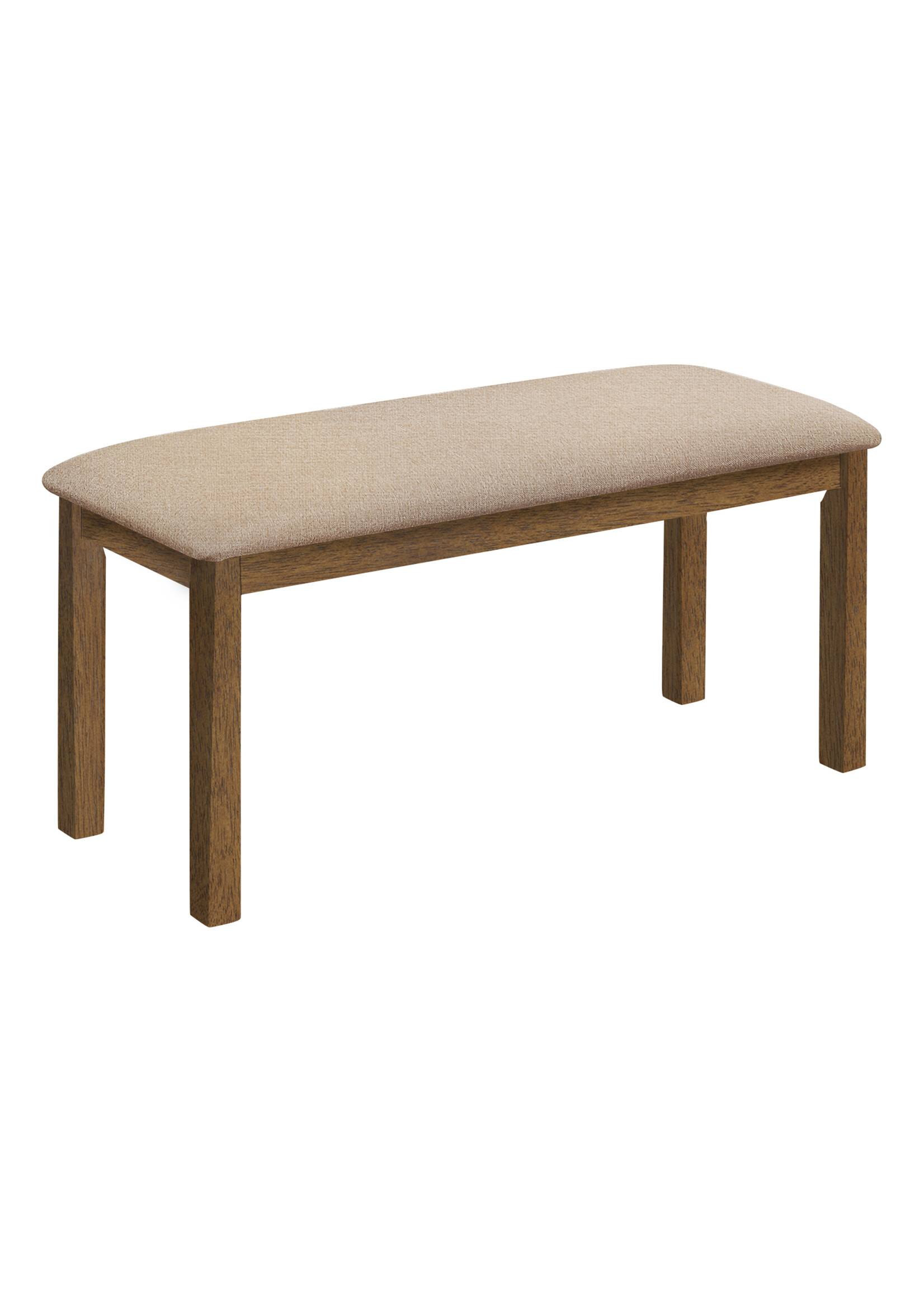 BANC - 42"L / NOYER BRUN / SIEGE TISSU BEIGE