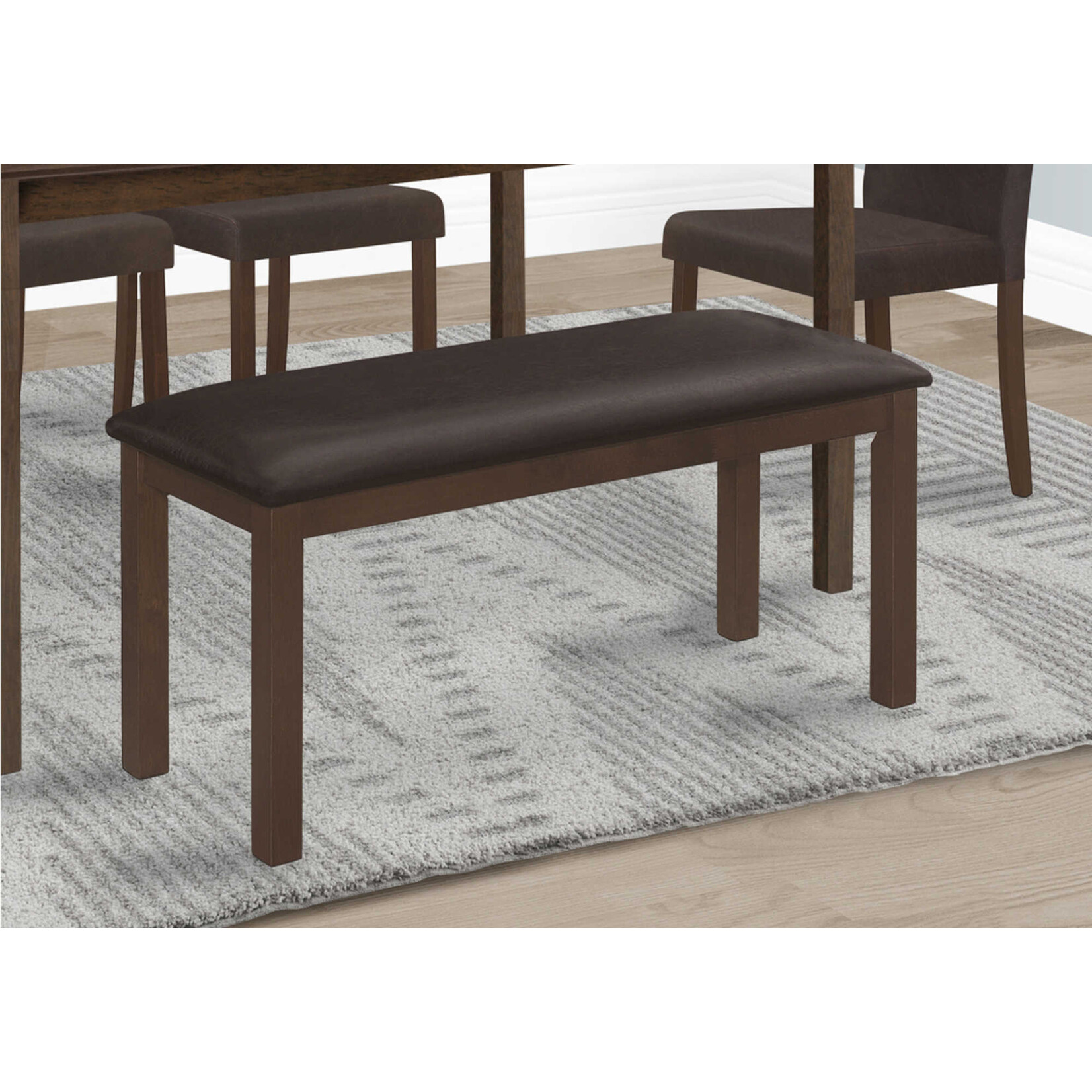 BANC - 42"L / ESPRESSO / SIMILI-CUIR BRUN FONCE