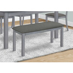 BANC - 42"L / GRIS / SIEGE TISSU GRIS FONCE
