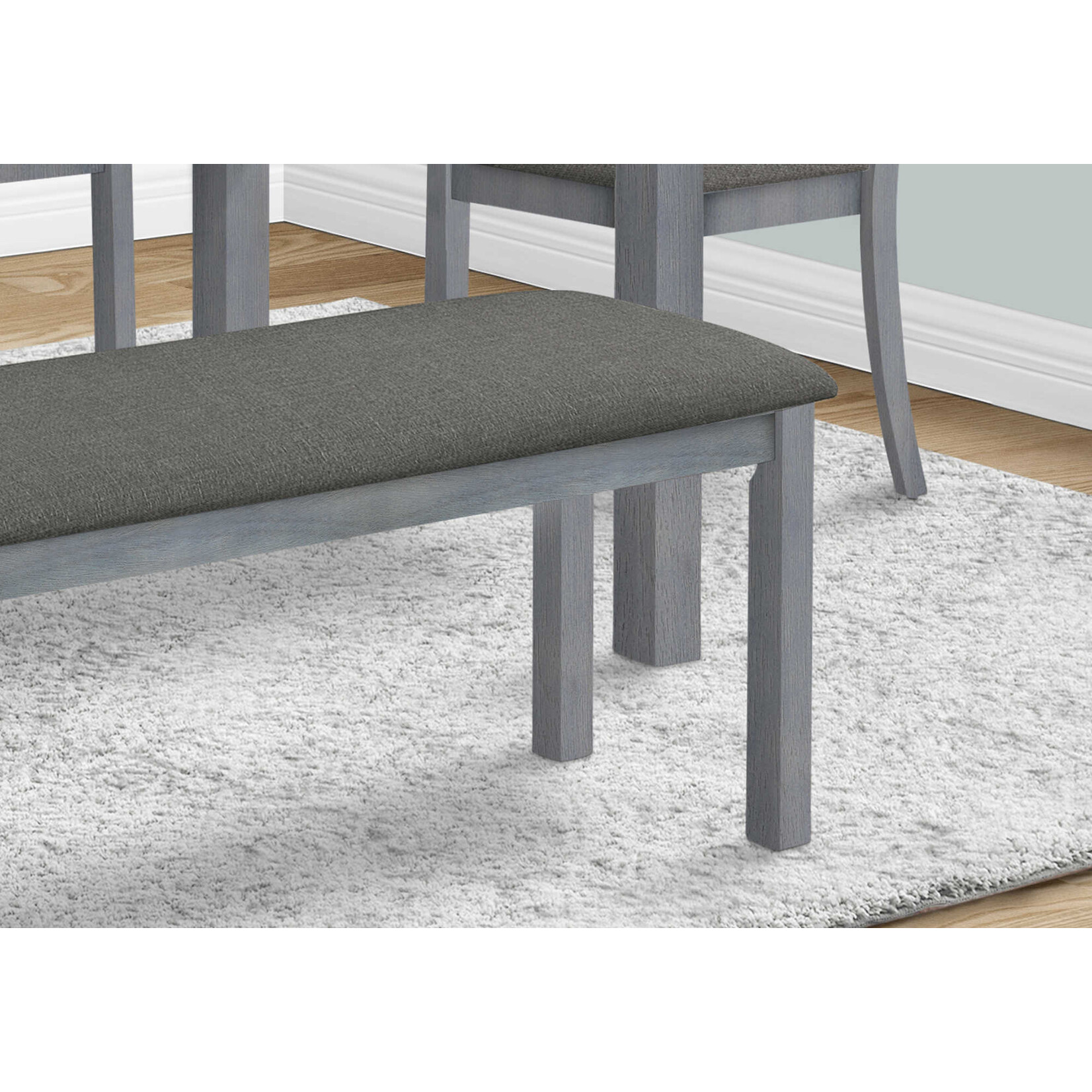 BANC - 42"L / GRIS / SIEGE TISSU GRIS FONCE