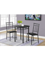 ENS SALLE A MANGER - 3PCS / DESSUS ET METAL NOIR