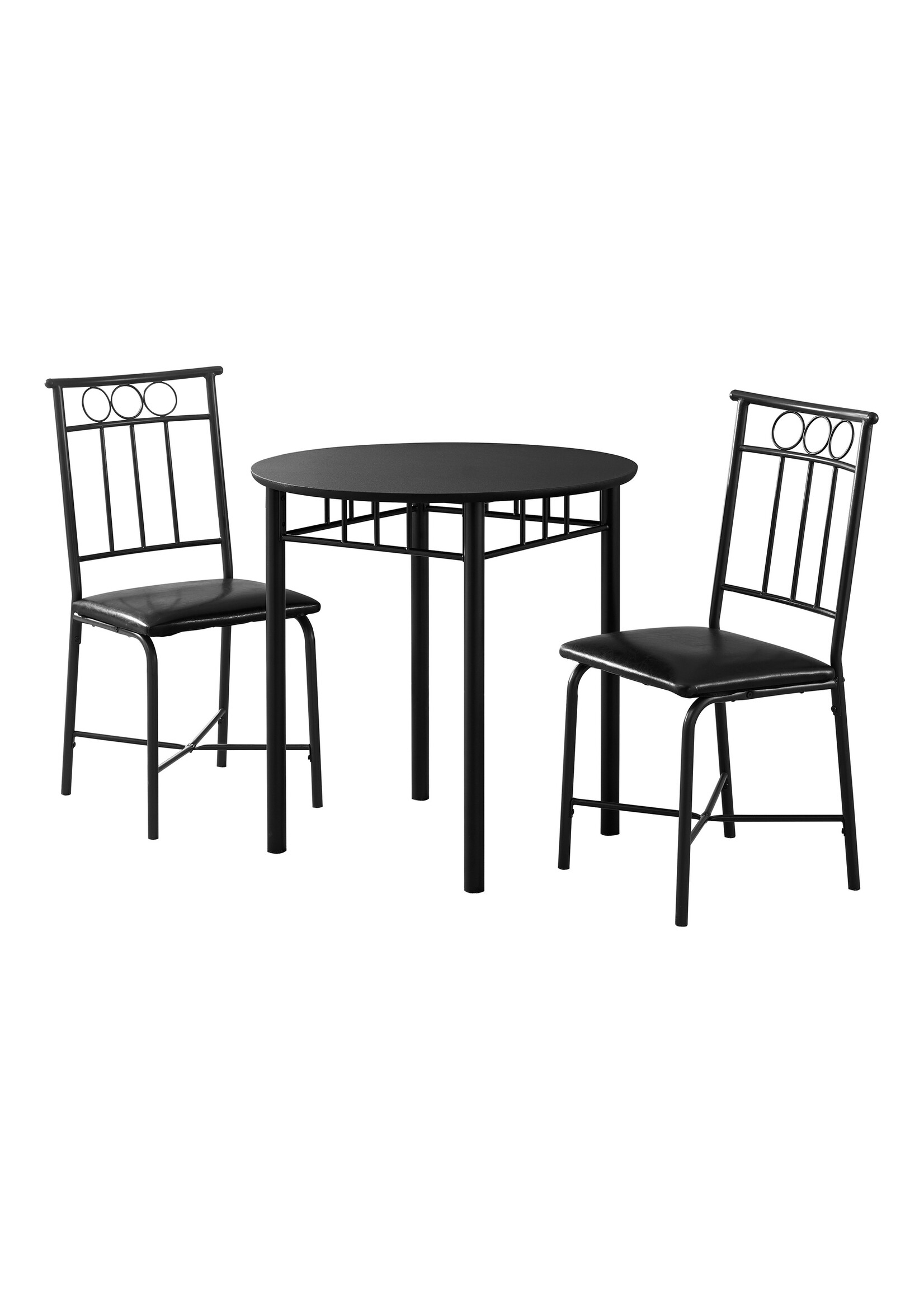 ENS SALLE A MANGER - 3PCS / DESSUS ET METAL NOIR