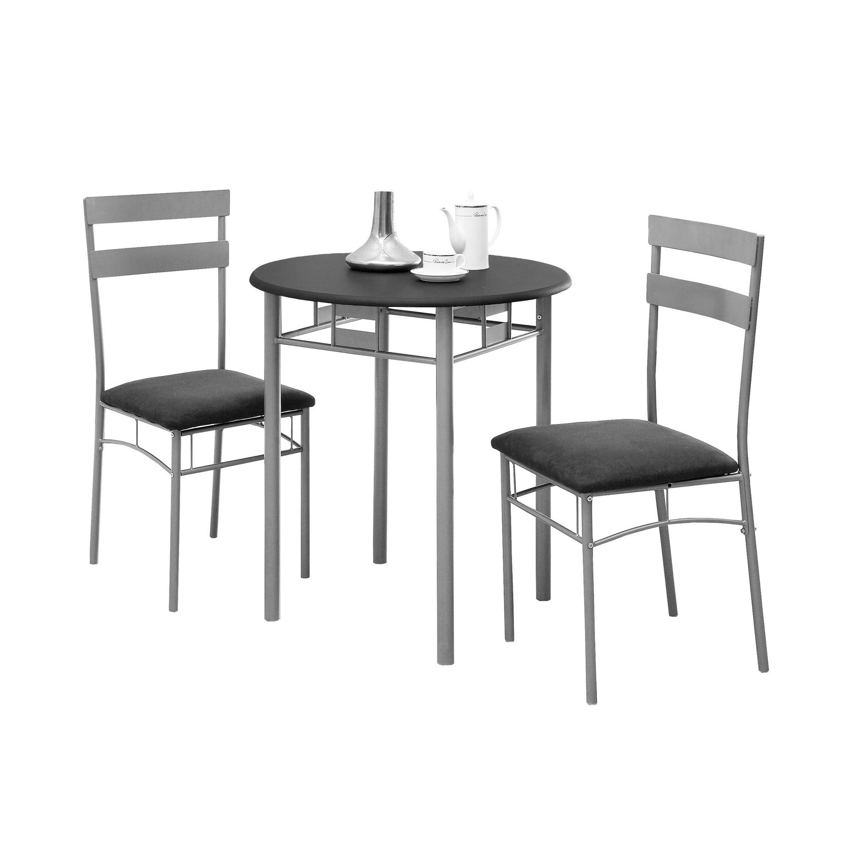 ENS SALLE A MANGER - 3PCS / METAL ARGENT / NOIR