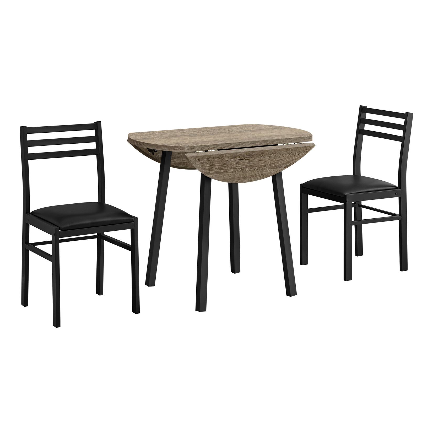 ENS SALLE A MANGER - 3PCS / DESSUS TAUPE / METAL NOIR