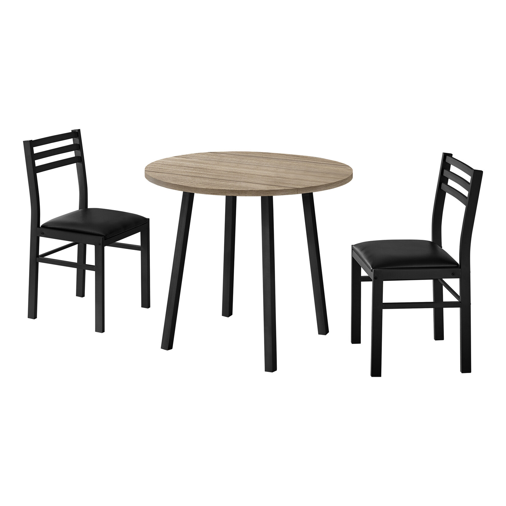 ENS SALLE A MANGER - 3PCS / DESSUS TAUPE / METAL NOIR
