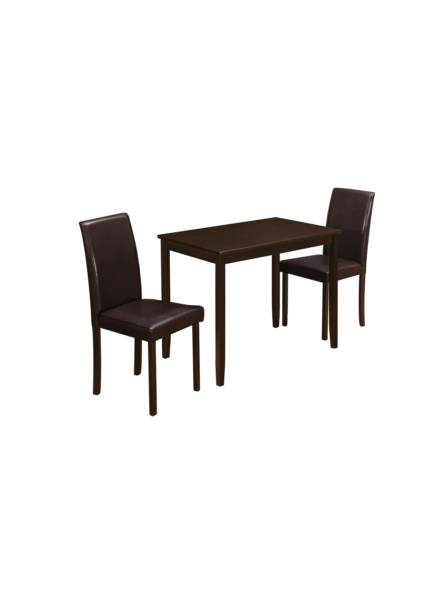 DINING SET - 3PCS SET / CAPPUCCINO / BROWN PARSON CHAIRS