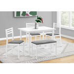 DINING SET - 5PCS SET / WHITE TOP / WHITE METAL