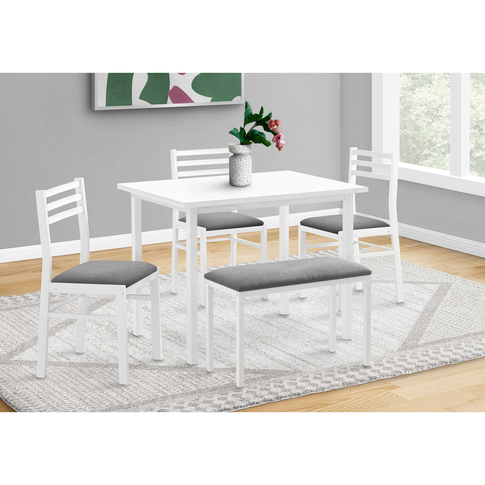 ENS SALLE A MANGER - 5PCS / DESSUS BLANC / METAL BLANC