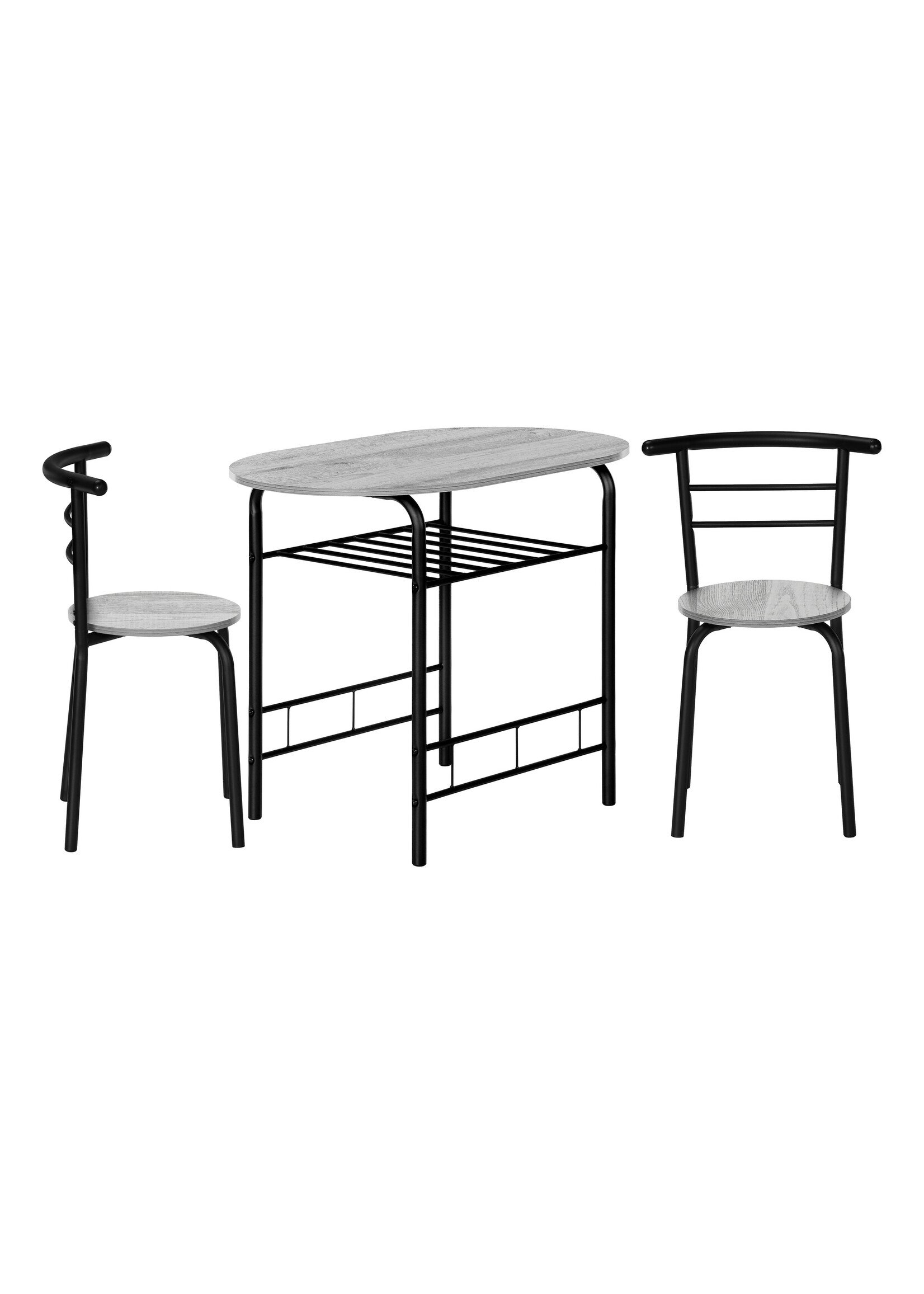 ENS SALLE A MANGER - 3PCS / DESSUS GRIS / METAL NOIR