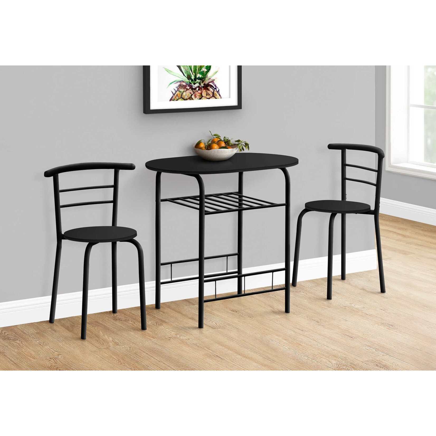 ENS SALLE A MANGER - 3PCS / DESSUS NOIR / METAL NOIR