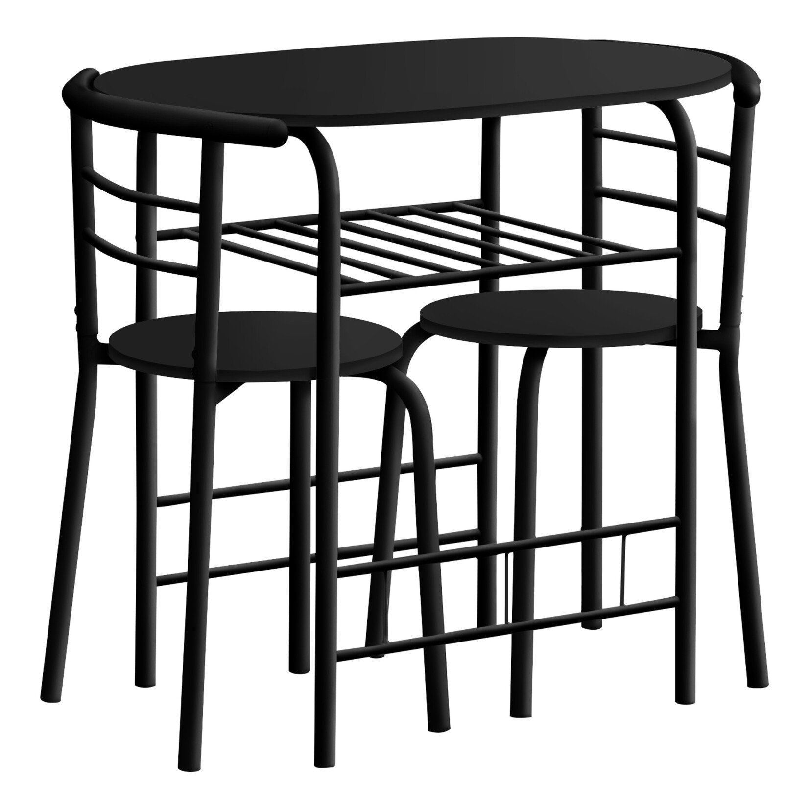 ENS SALLE A MANGER - 3PCS / DESSUS NOIR / METAL NOIR