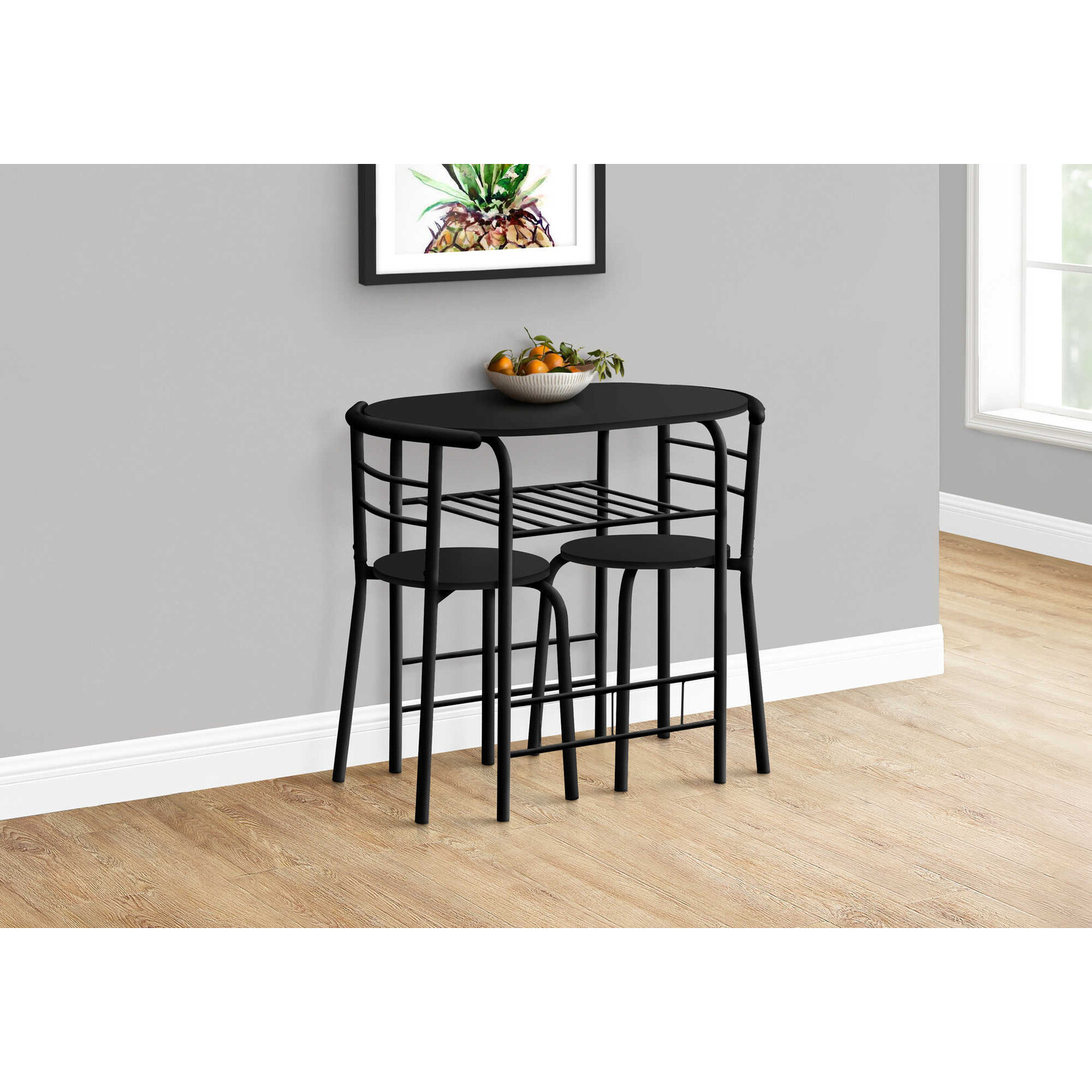 ENS SALLE A MANGER - 3PCS / DESSUS NOIR / METAL NOIR
