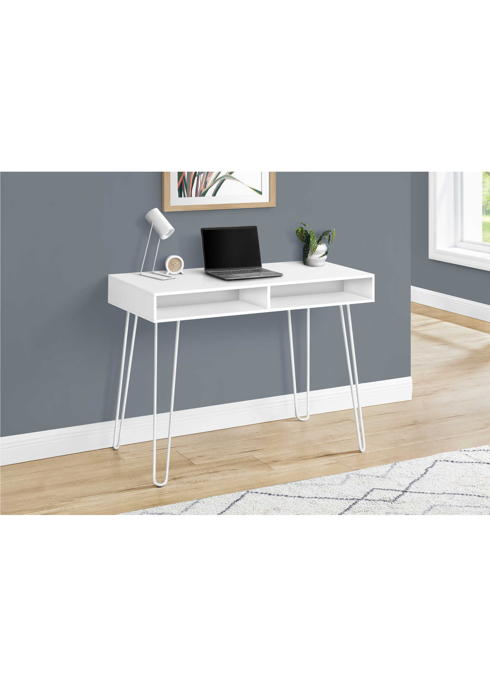 BUREAU - 40"L / BLANC / METAL BLANC