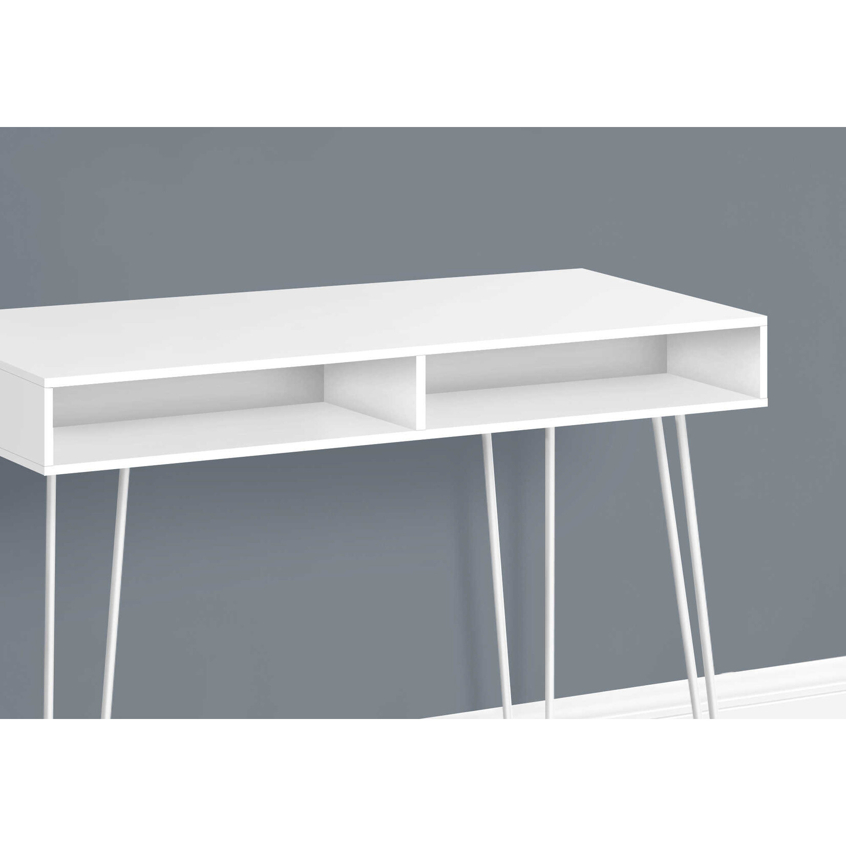 COMPUTER DESK - 40"L / WHITE / WHITE METAL