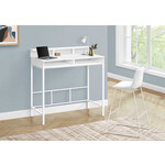 BUREAU - 48"L / BLANC / METAL BLANC HAUTEUR DEBOUT