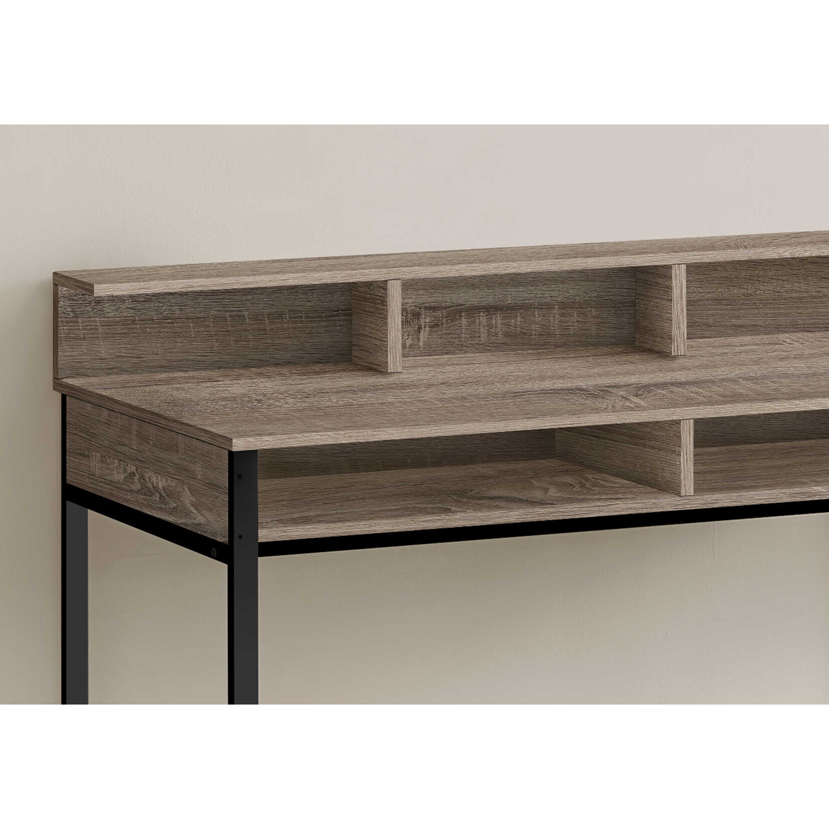 COMPUTER DESK - 48"L / DARK TAUPE / BLACK STANDING HEIGHT