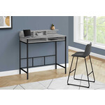 BUREAU - 48"L / GRIS / METAL NOIR HAUTEUR DEBOUT