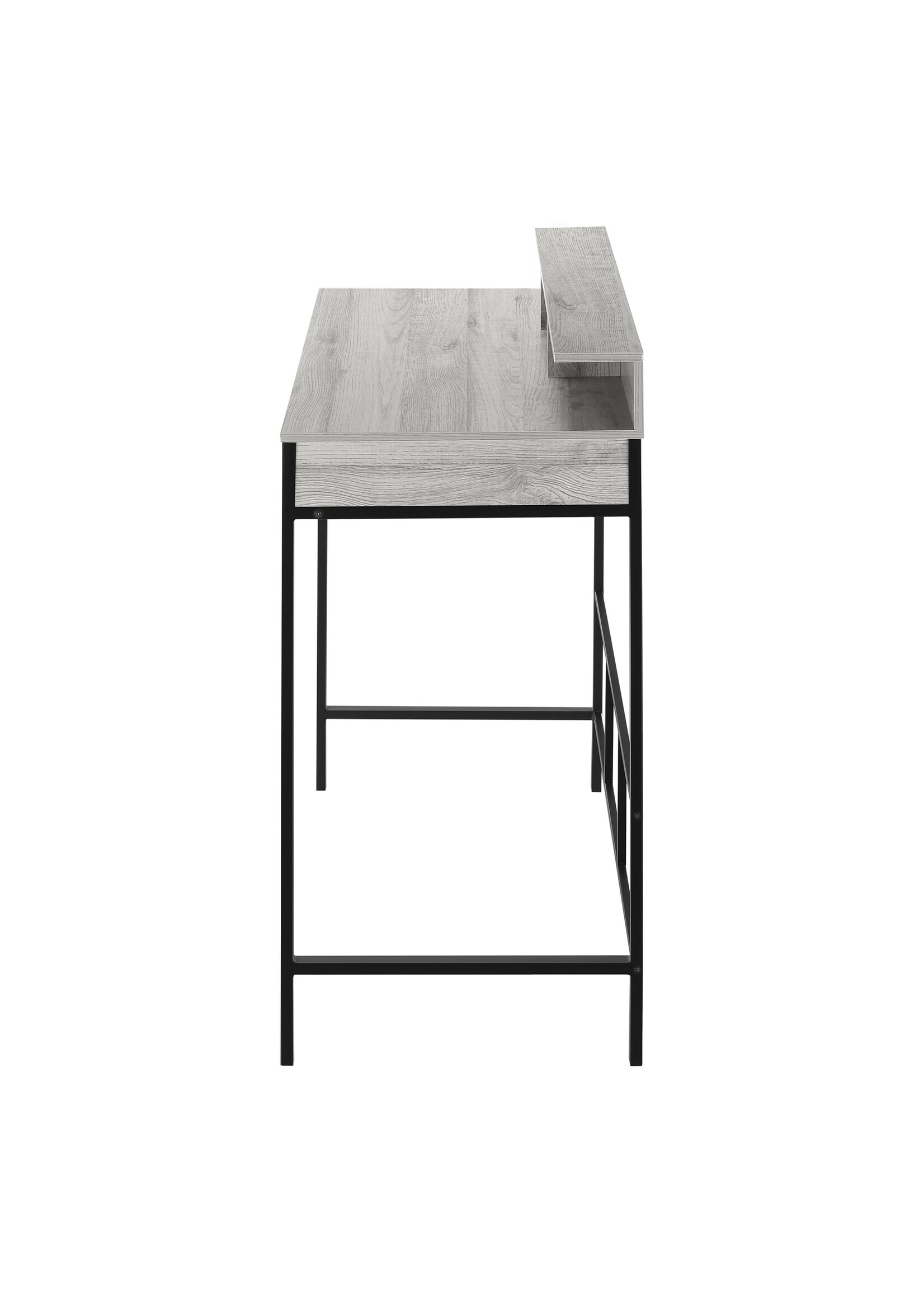 BUREAU - 48"L / GRIS / METAL NOIR HAUTEUR DEBOUT