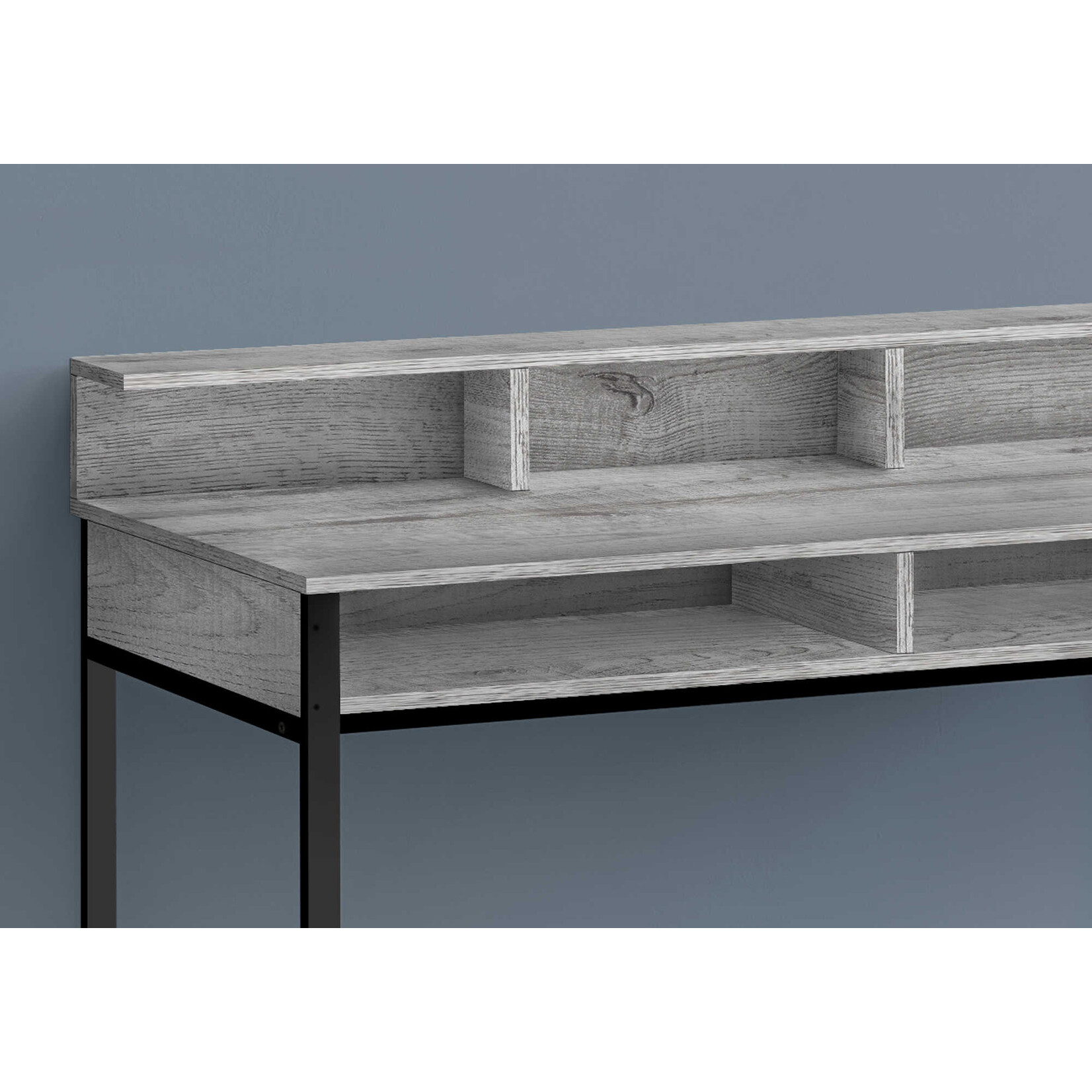 COMPUTER DESK - 48"L / GREY / BLACK STANDING HEIGHT