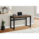 COMPUTER DESK - 48"L / WALNUT / ADJ.HEIGHT/ BLACK METAL