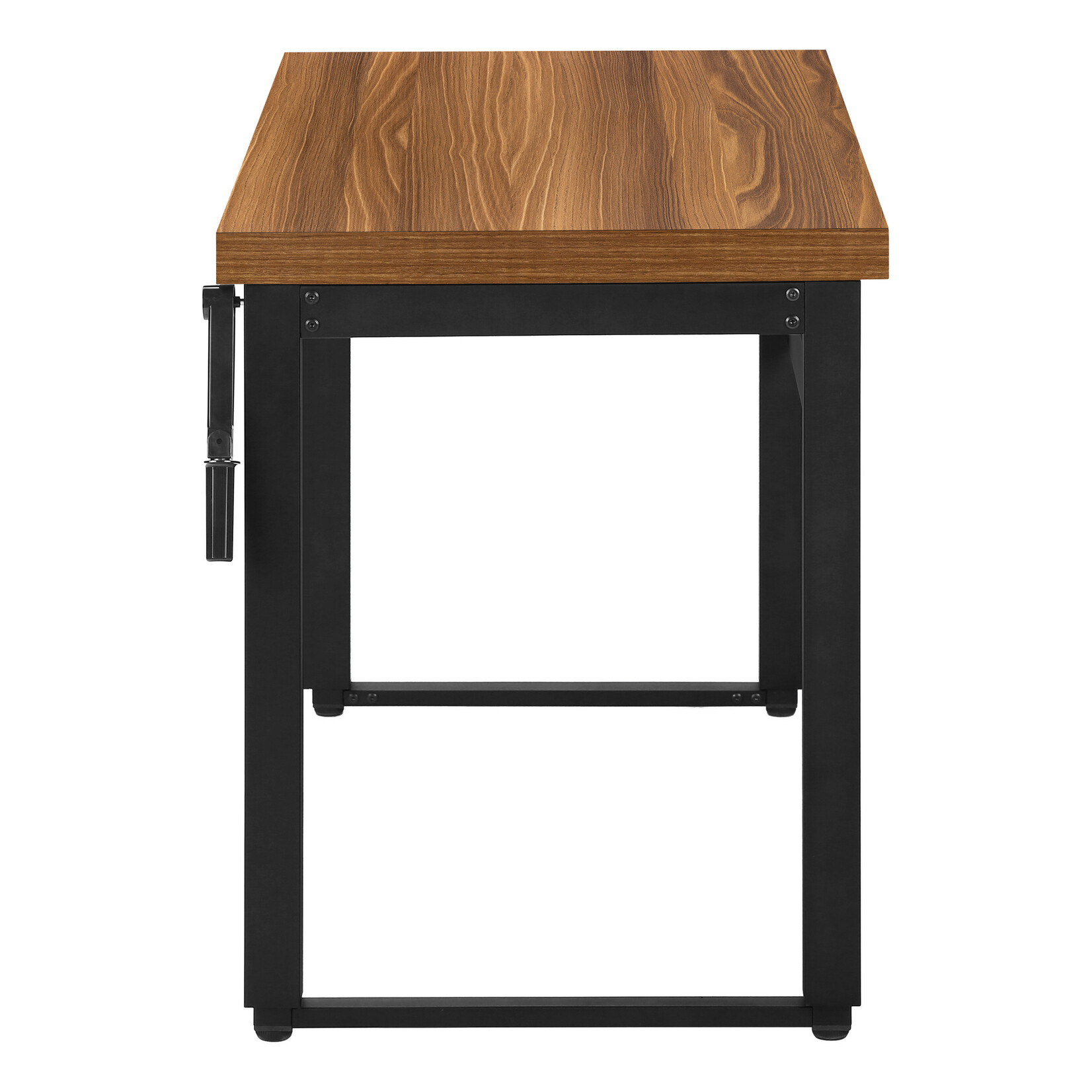 COMPUTER DESK - 48"L / WALNUT / ADJ.HEIGHT/ BLACK METAL