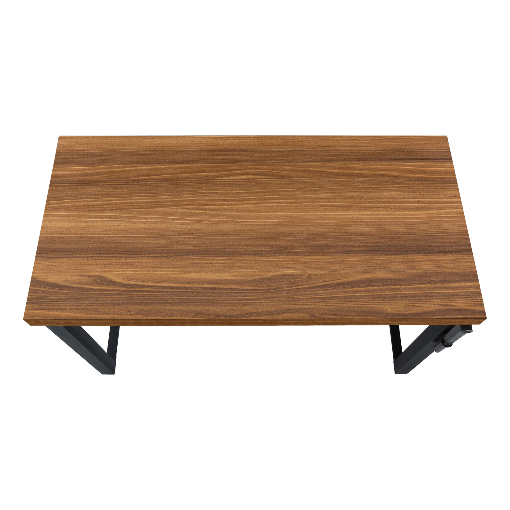 COMPUTER DESK - 48"L / WALNUT / ADJ.HEIGHT/ BLACK METAL