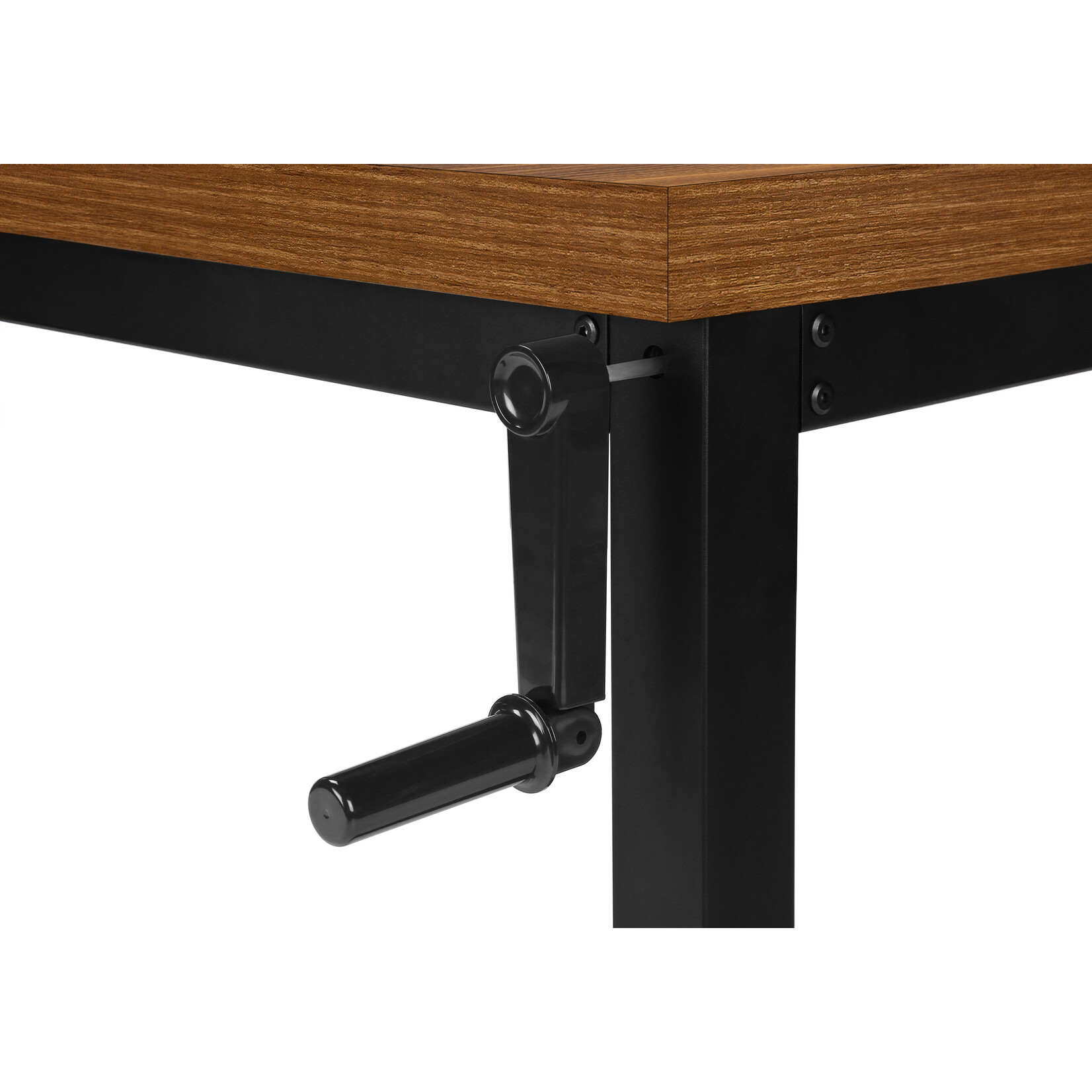 COMPUTER DESK - 48"L / WALNUT / ADJ.HEIGHT/ BLACK METAL