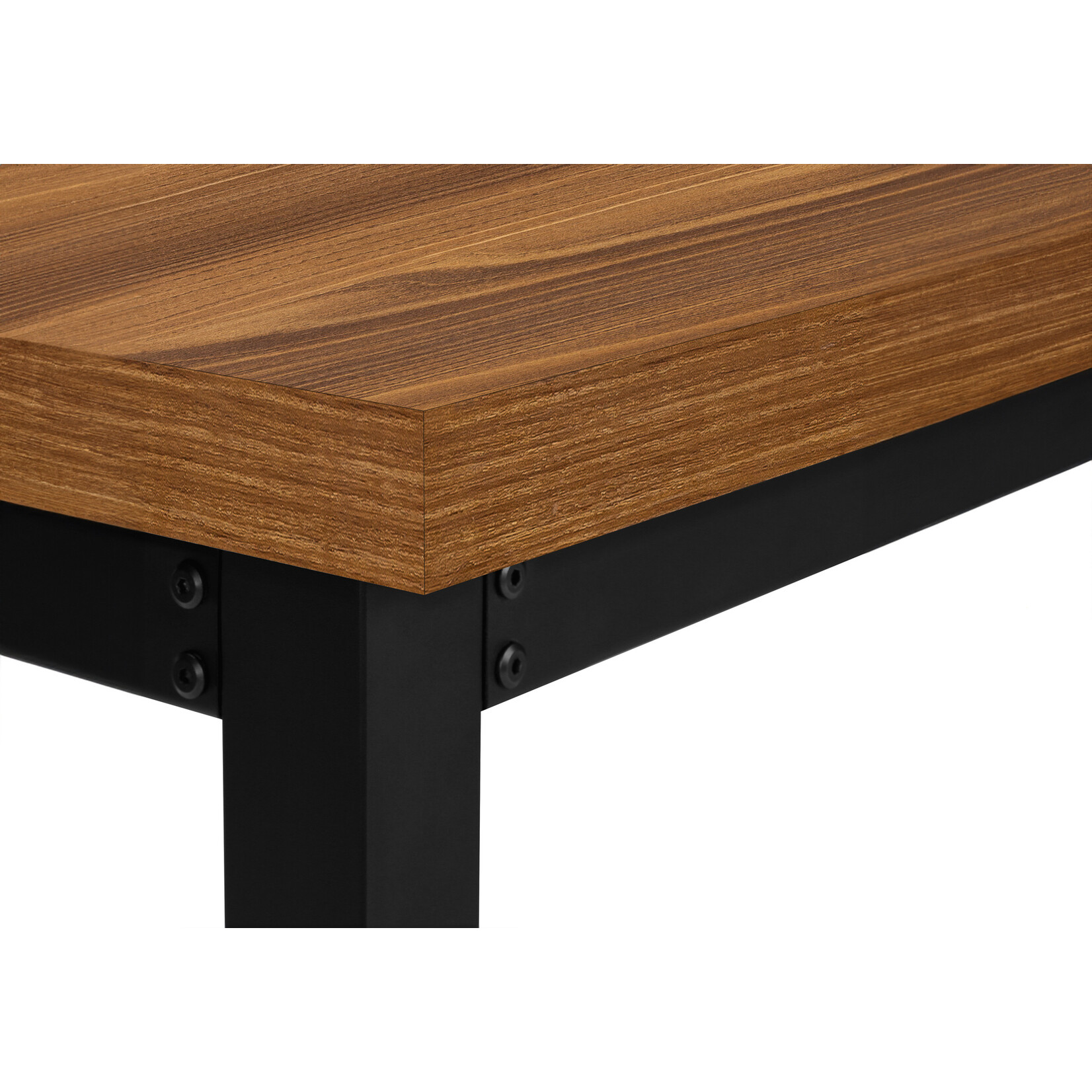 COMPUTER DESK - 48"L / WALNUT / ADJ.HEIGHT/ BLACK METAL