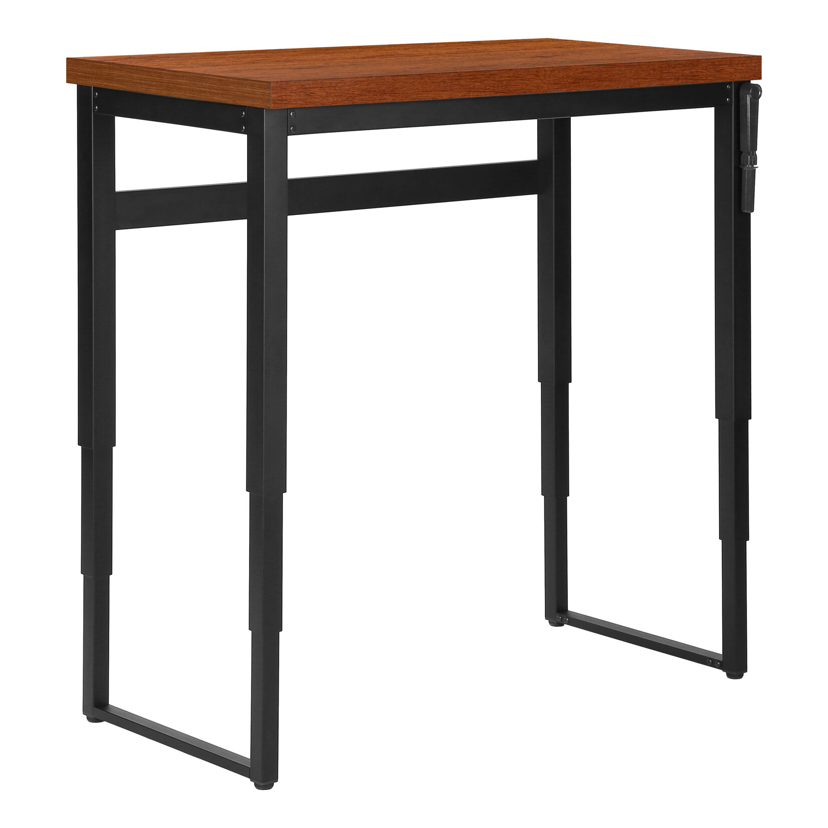 COMPUTER DESK - 48"L / CHERRY / ADJ.HEIGHT/ BLACK METAL