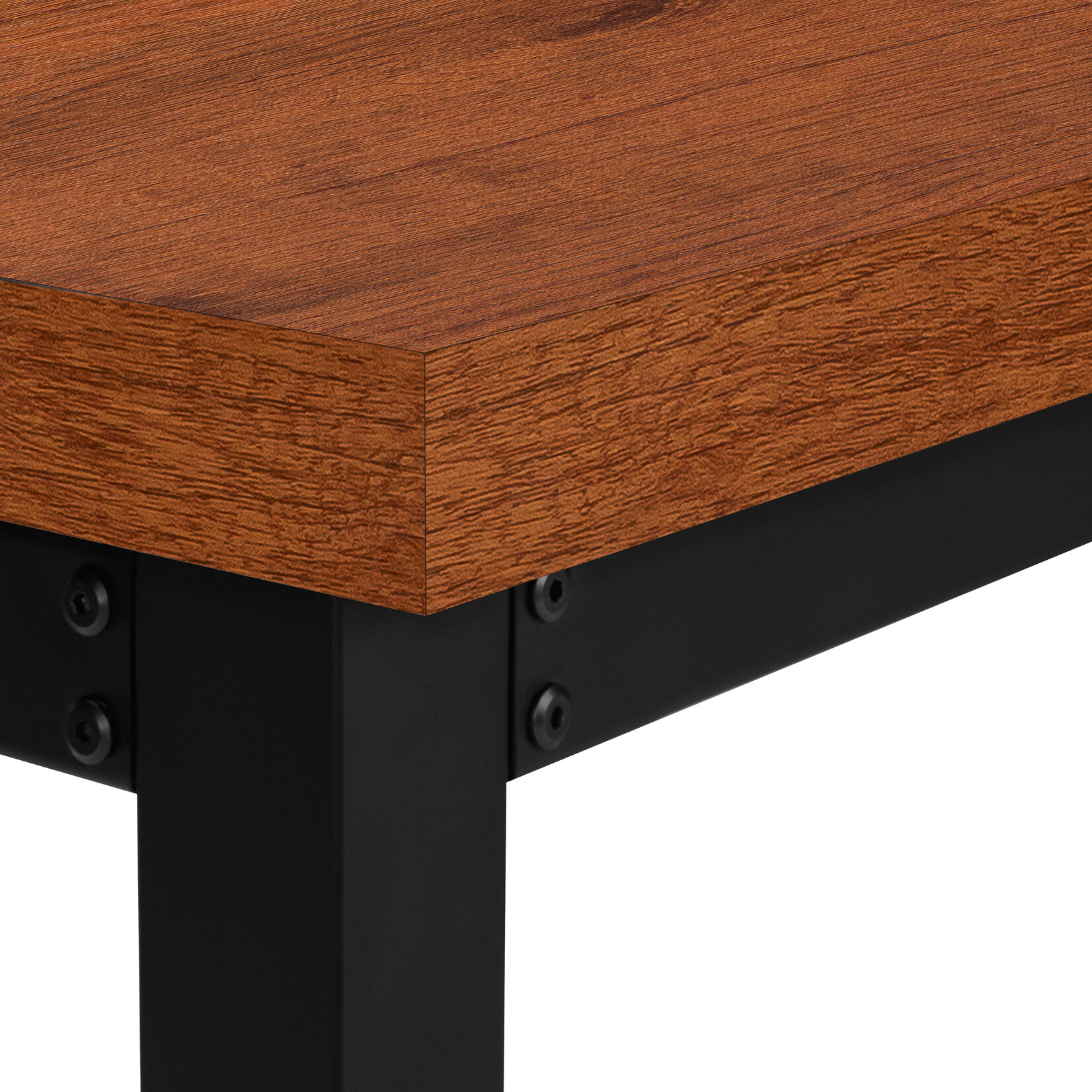 COMPUTER DESK - 48"L / CHERRY / ADJ.HEIGHT/ BLACK METAL