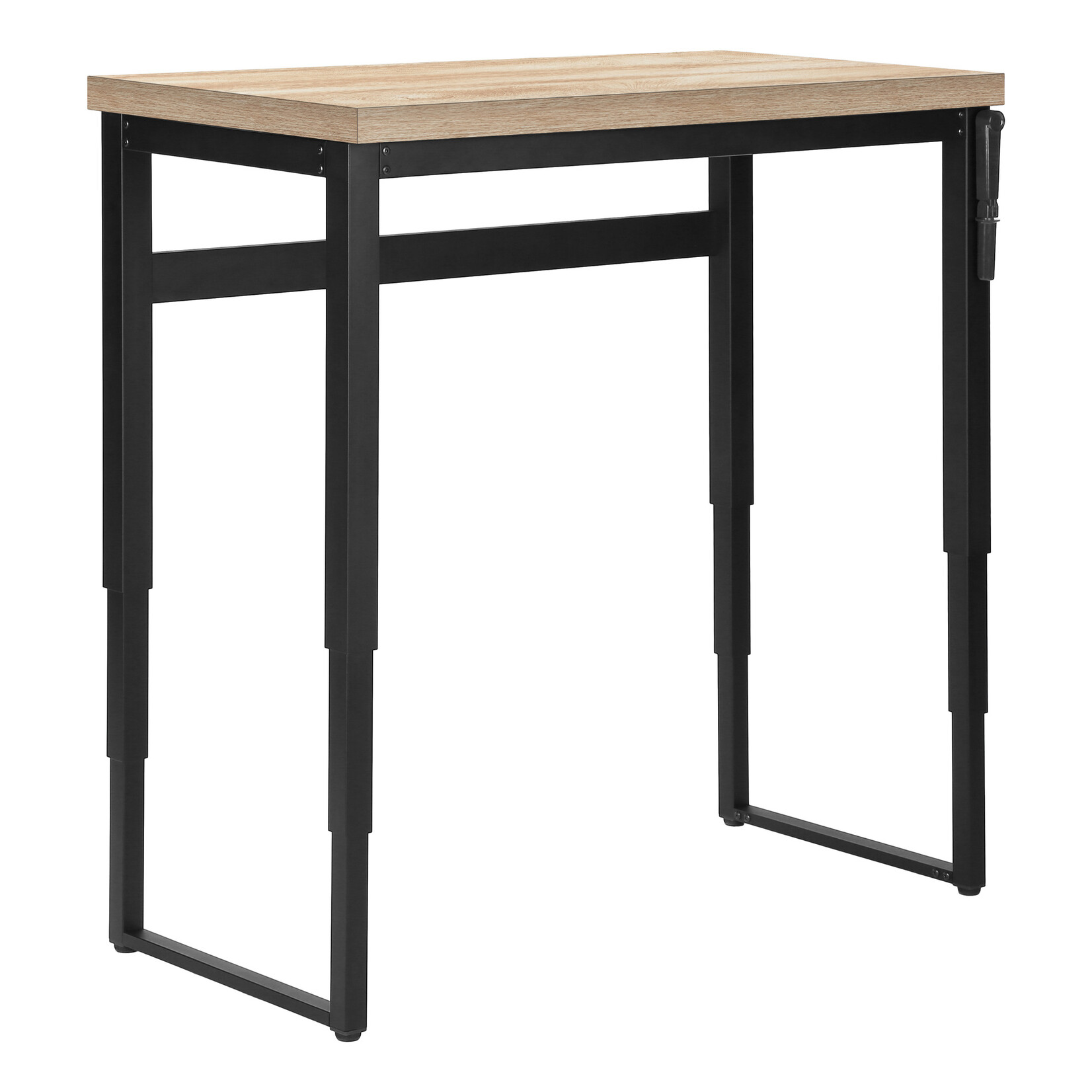COMPUTER DESK - 48"L / NATURAL / ADJ.HEIGHT/ BLACK METAL