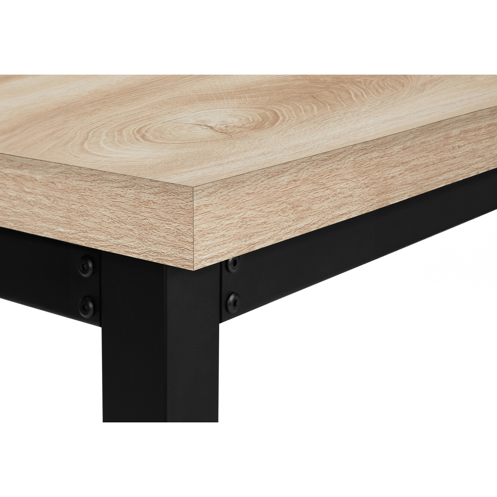 COMPUTER DESK - 48"L / NATURAL / ADJ.HEIGHT/ BLACK METAL