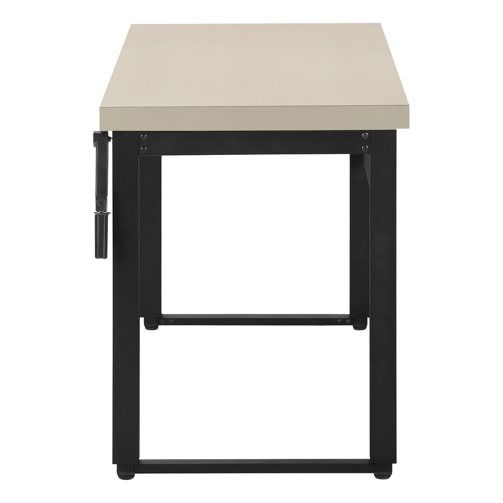 COMPUTER DESK - 48"L / MODERN TAUPE / ADJ.HEIGHT/ BLACK
