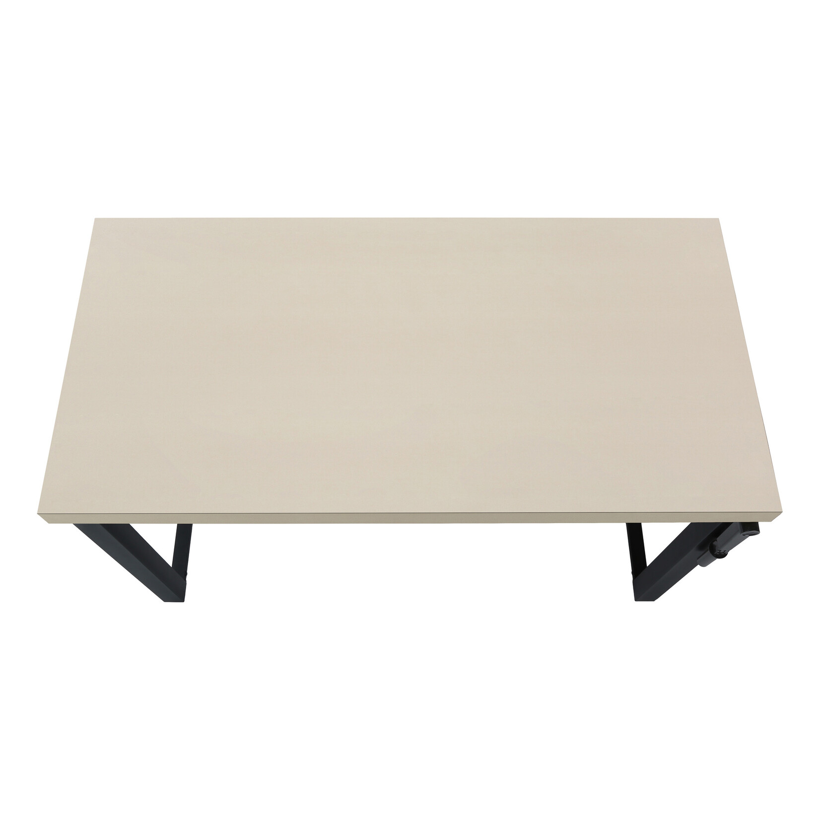 COMPUTER DESK - 48"L / MODERN TAUPE / ADJ.HEIGHT/ BLACK
