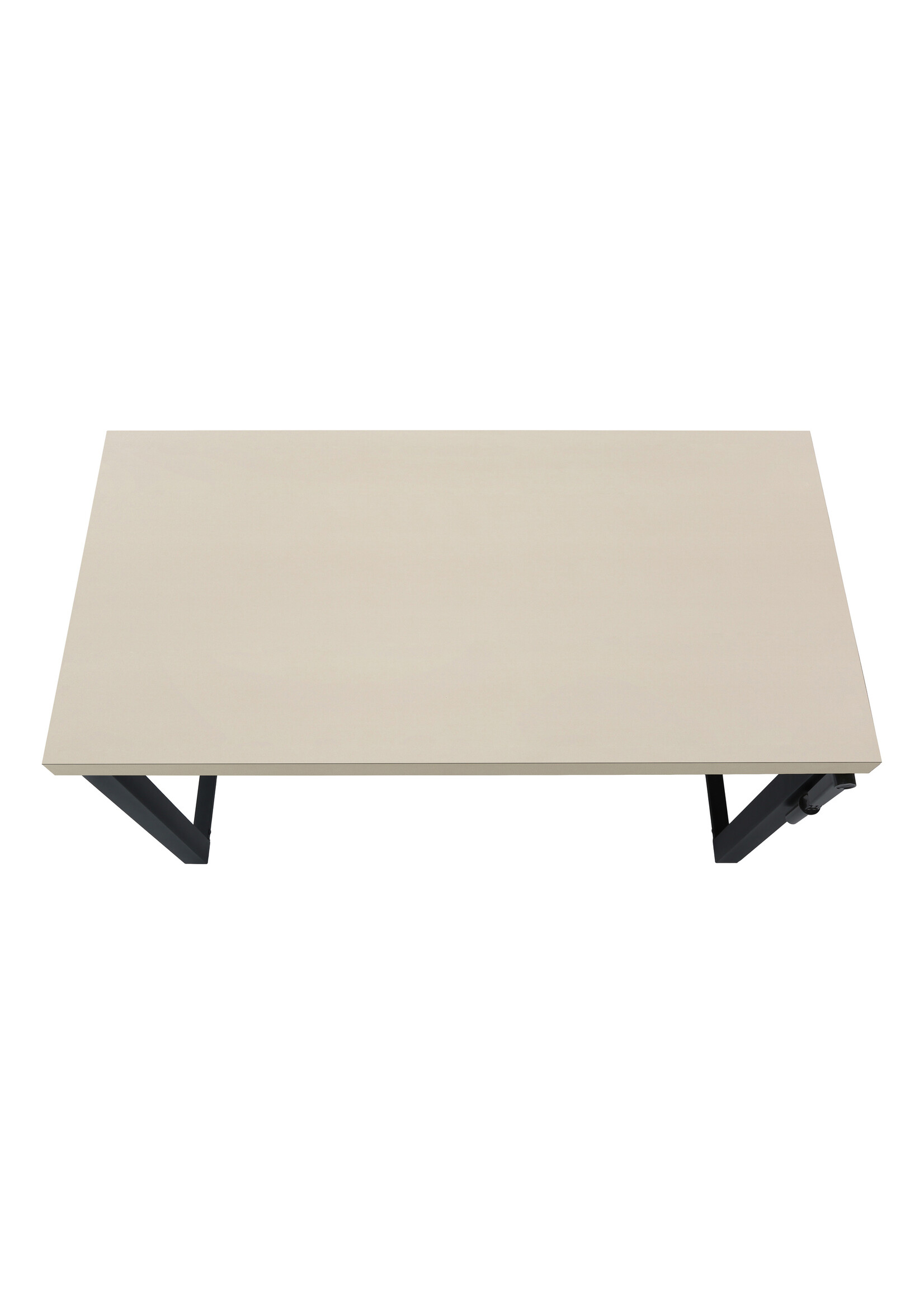 COMPUTER DESK - 48"L / MODERN TAUPE / ADJ.HEIGHT/ BLACK